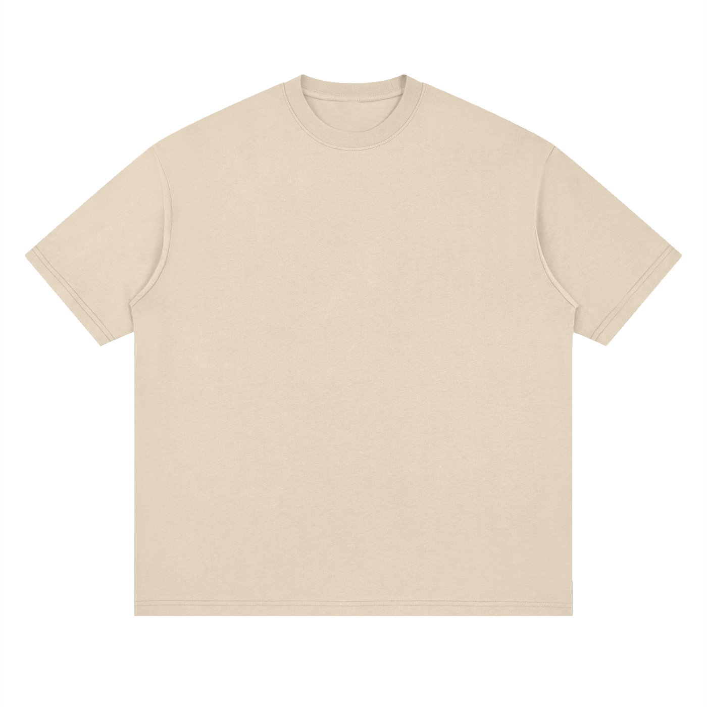 Streetwear Loose Drop Shoulder T-Shirt - Gray Apricot front