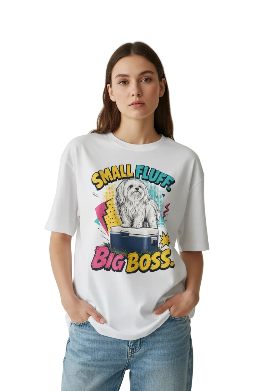 Small Fluff Big Boss Unisex Heavyweight Oversized T-Shirt