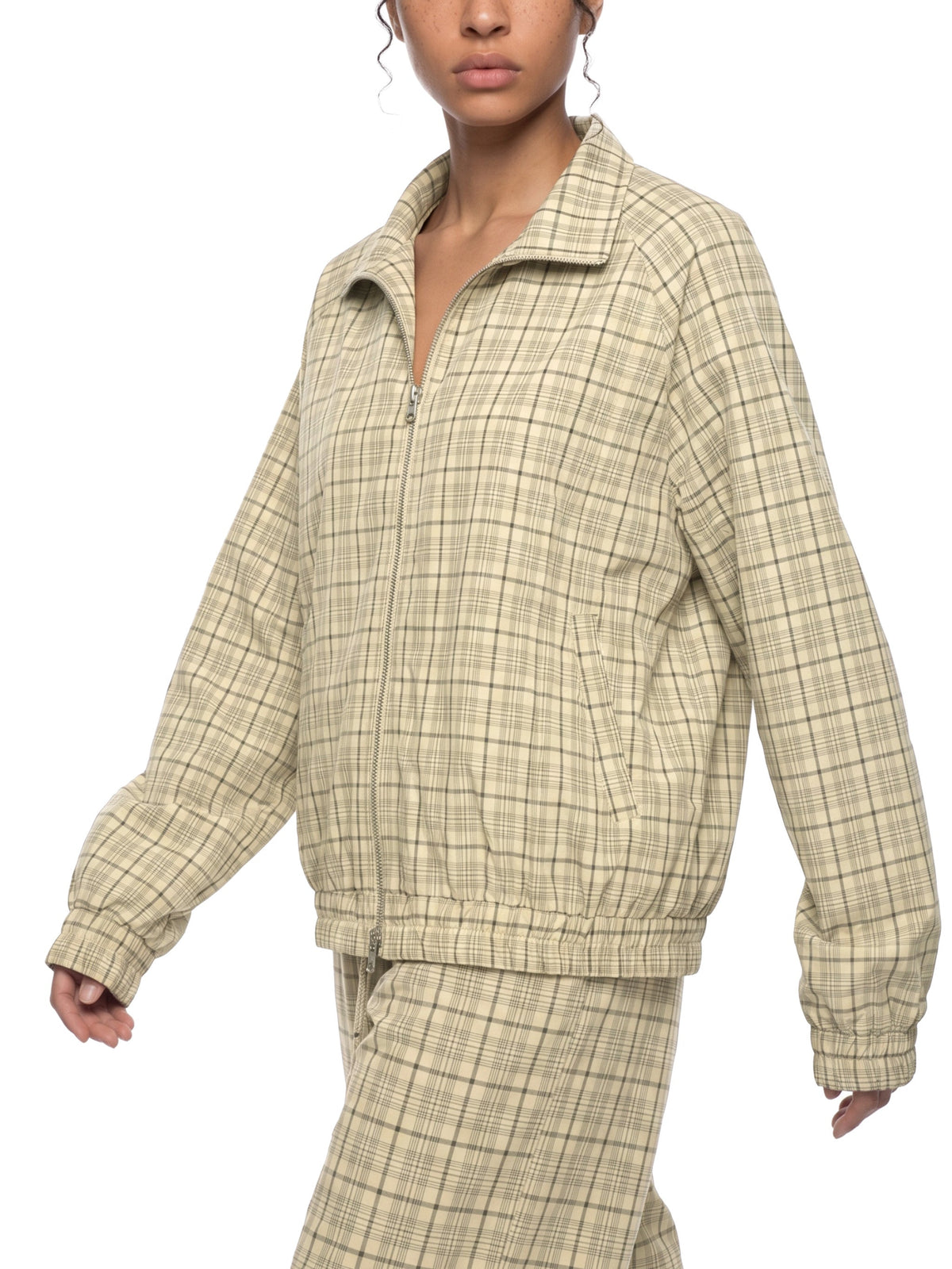 Unisex Plaid Full-Zip Track Jacket