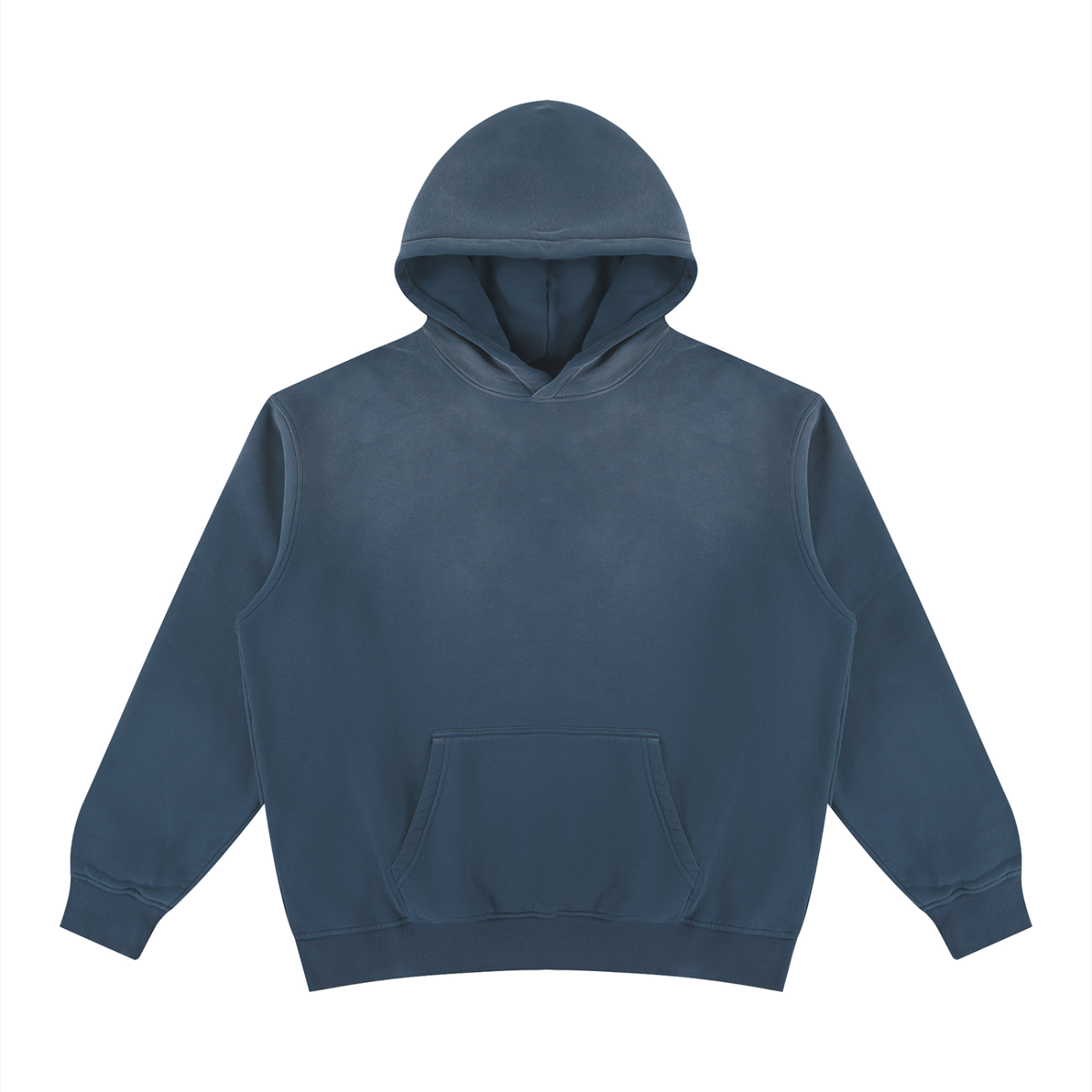 Unisex Vintage Wash Fleece Hoodie in Washed Blue — front view