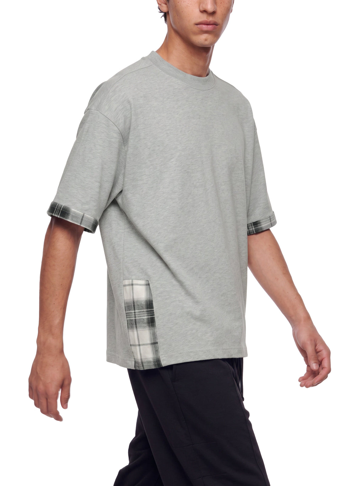 Unisex Plaid Paneled T-Shirt