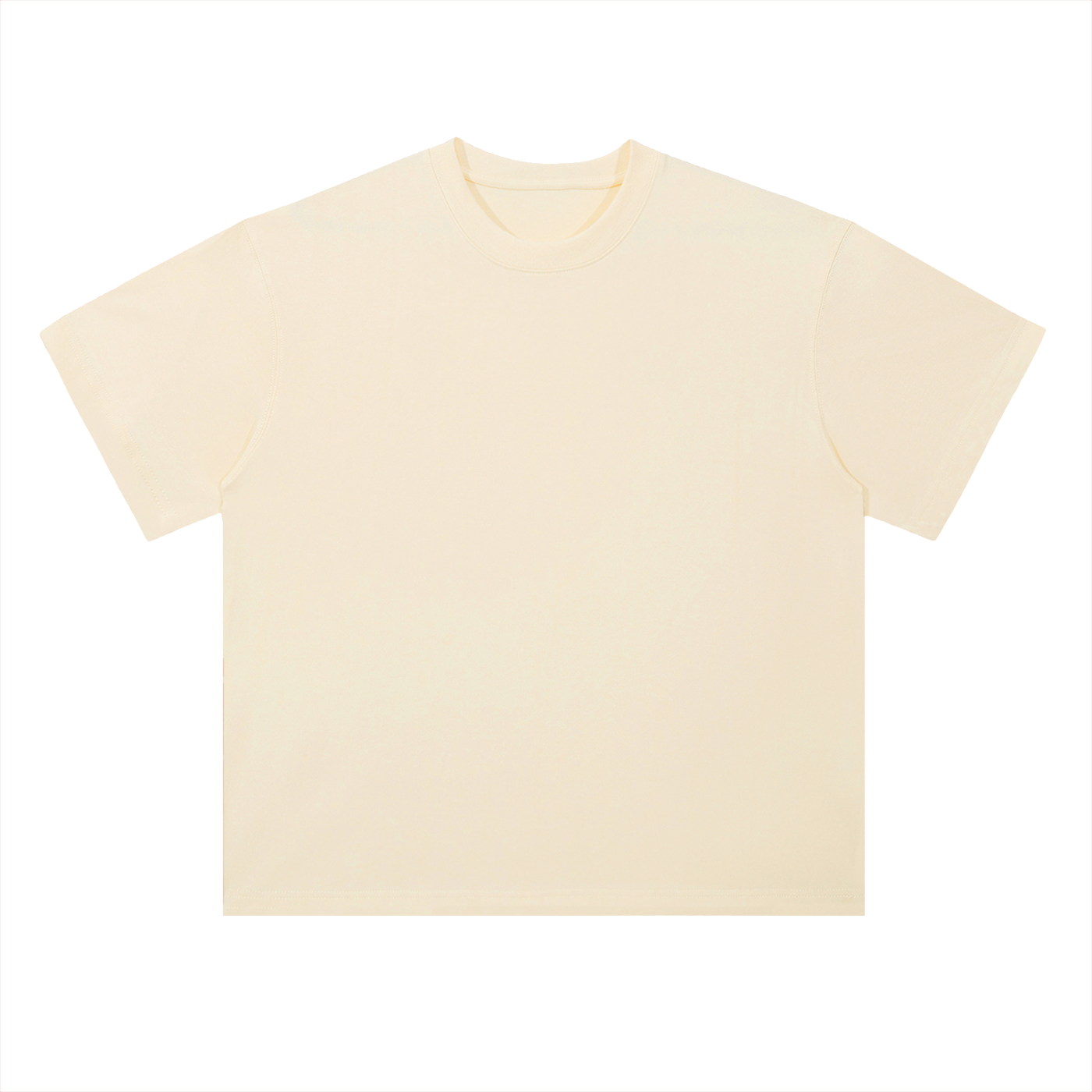 Milk Apricot Heavyweight Drop Shoulder Cotton T-Shirt front