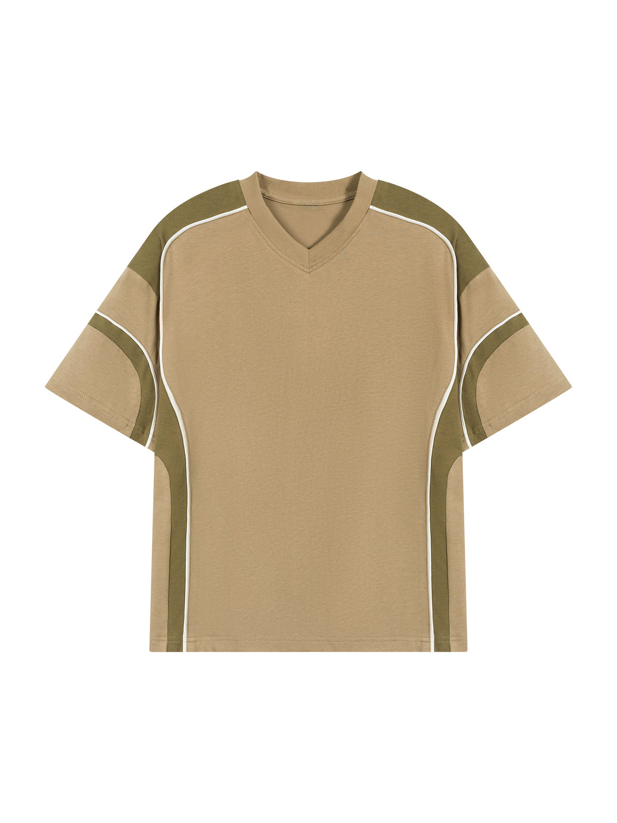Unisex Colour Block V-Neck T-Shirt