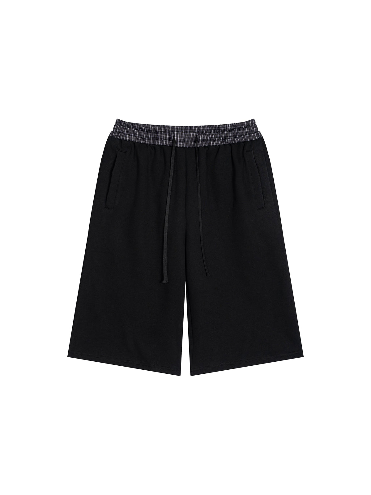 Unisex Plaid Waistband Shorts