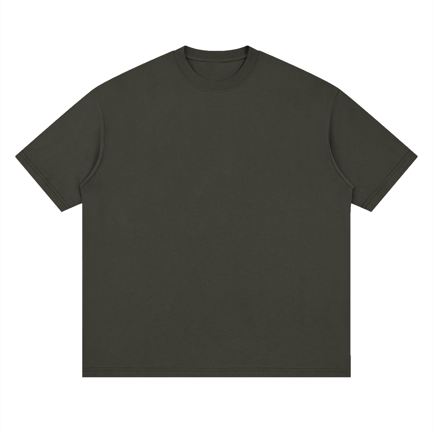 Streetwear Loose Drop Shoulder T-Shirt - Dark Gray front