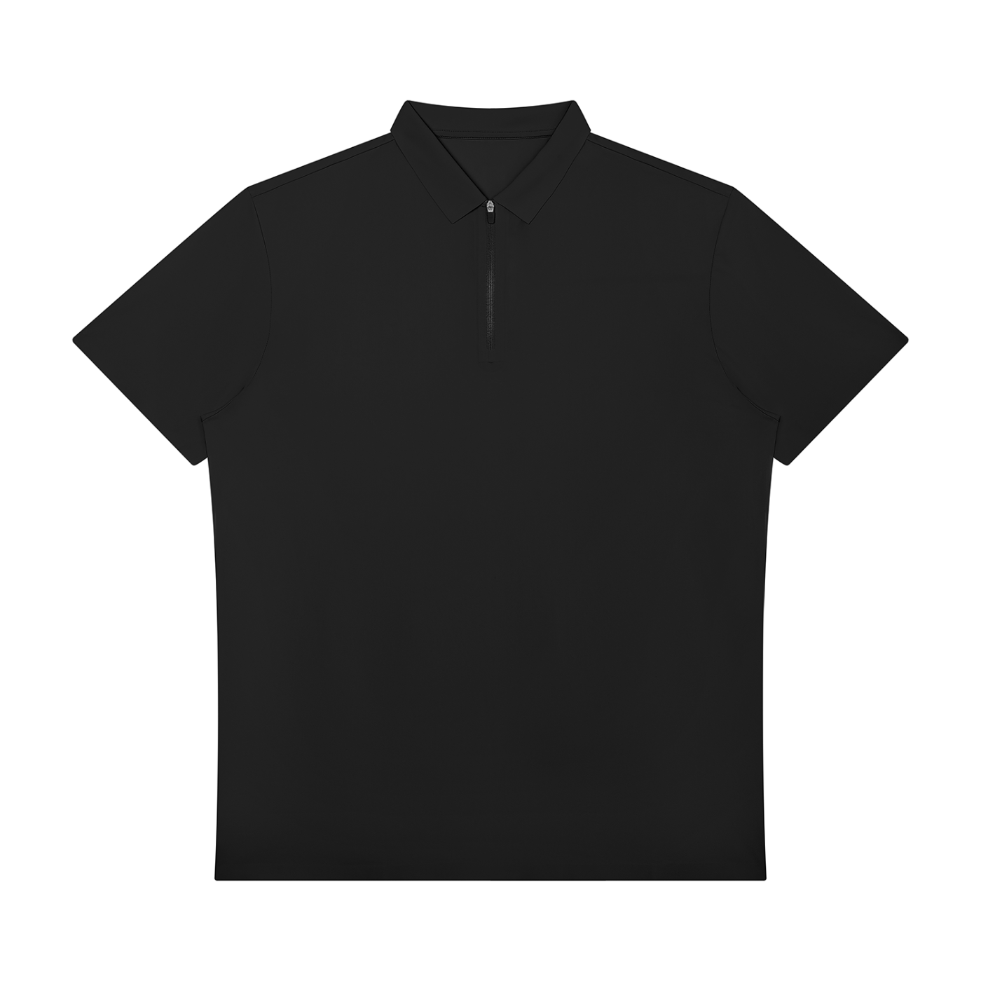 Black Men’s Quarter-Zip Performance Polo Shirt front