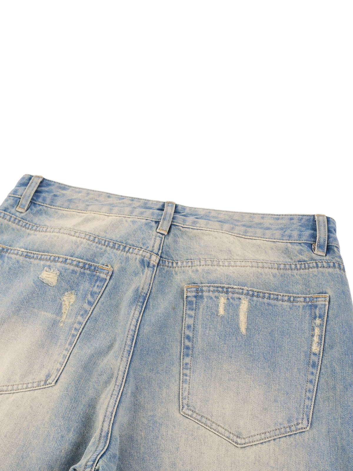 Sun Fade Raw-Hem Denim Jeans