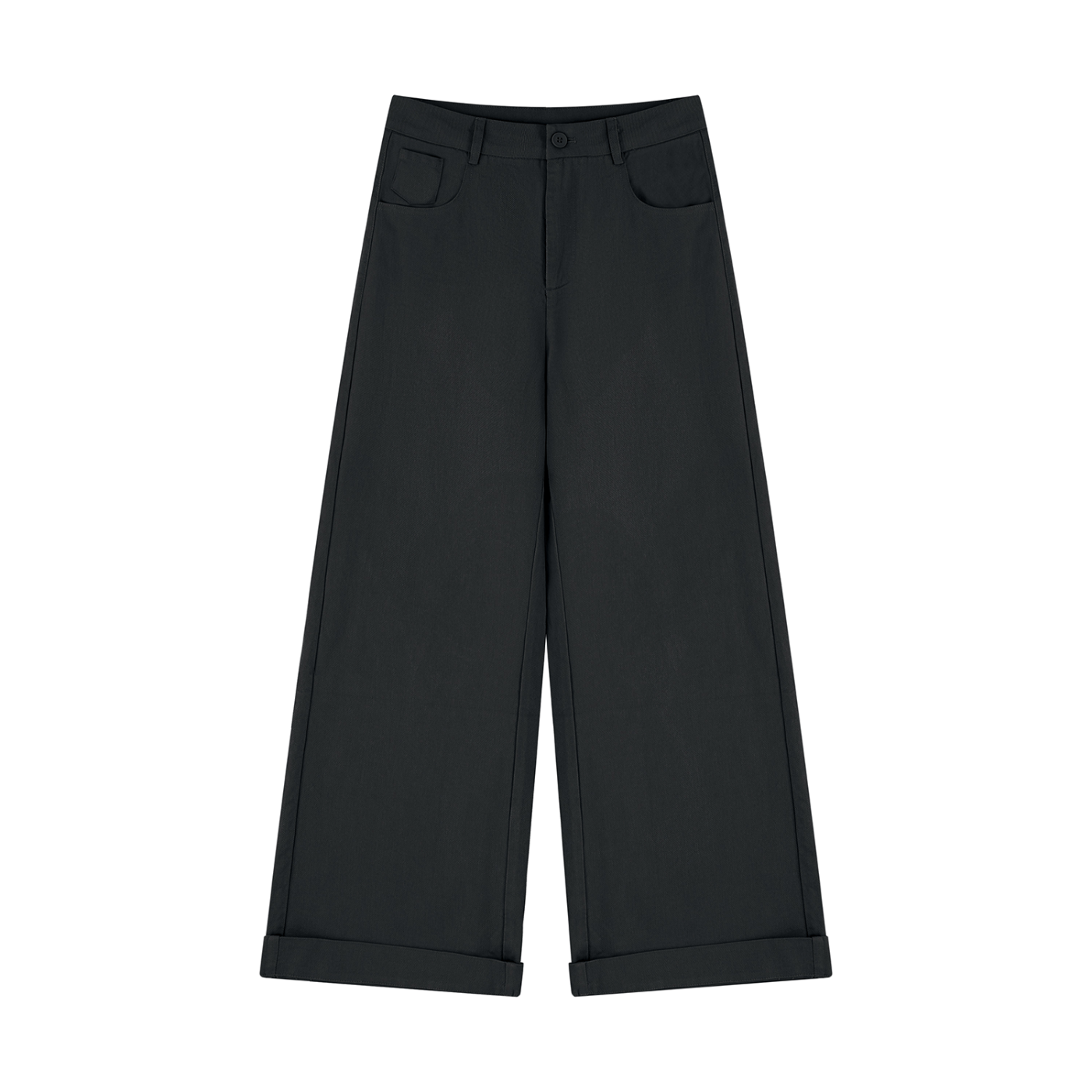 Women’s Tencel Wide-Leg Pants — Black front