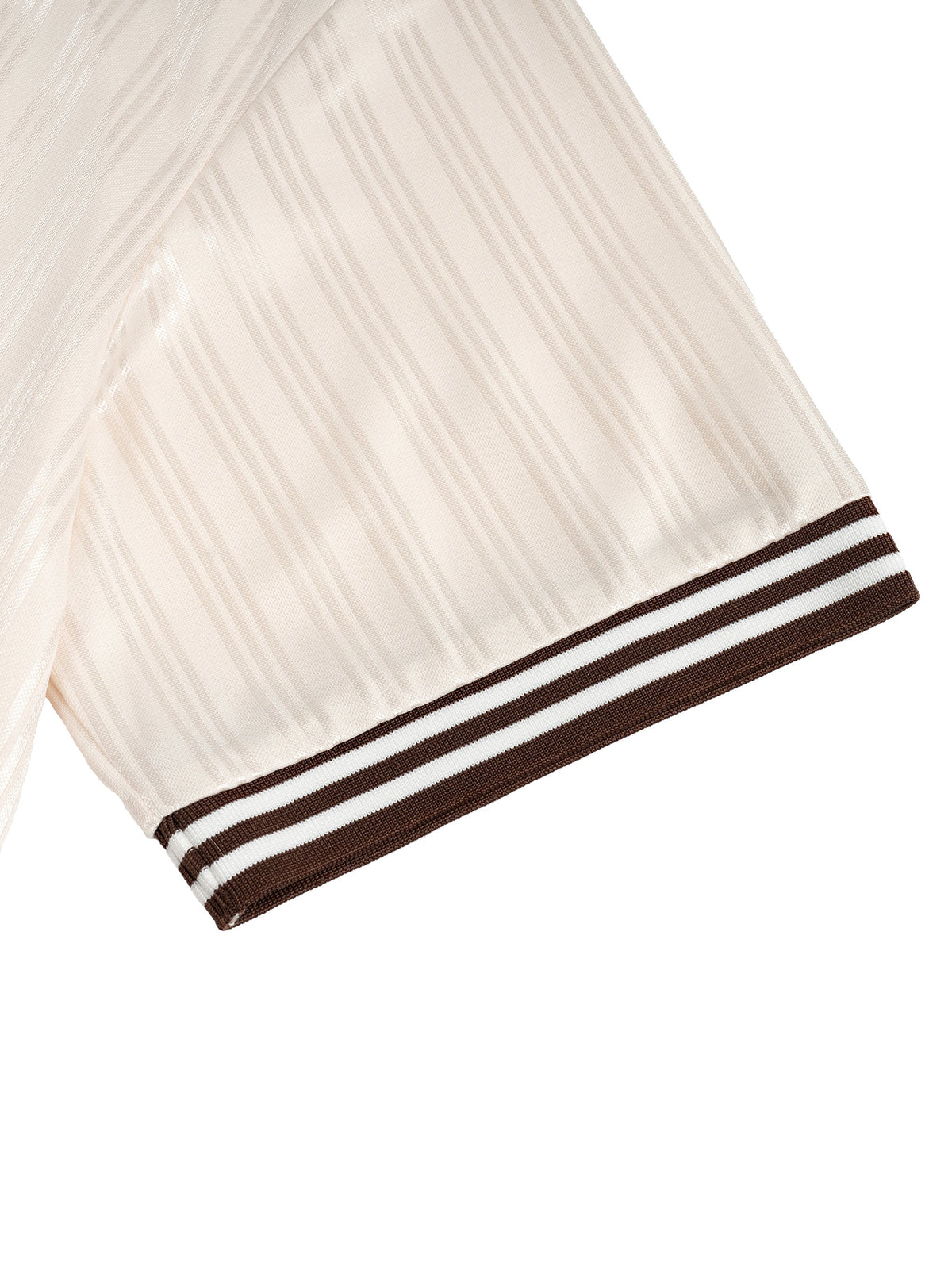 Unisex Contrast-Stripe Polo-Collar T-Shirt gallery view