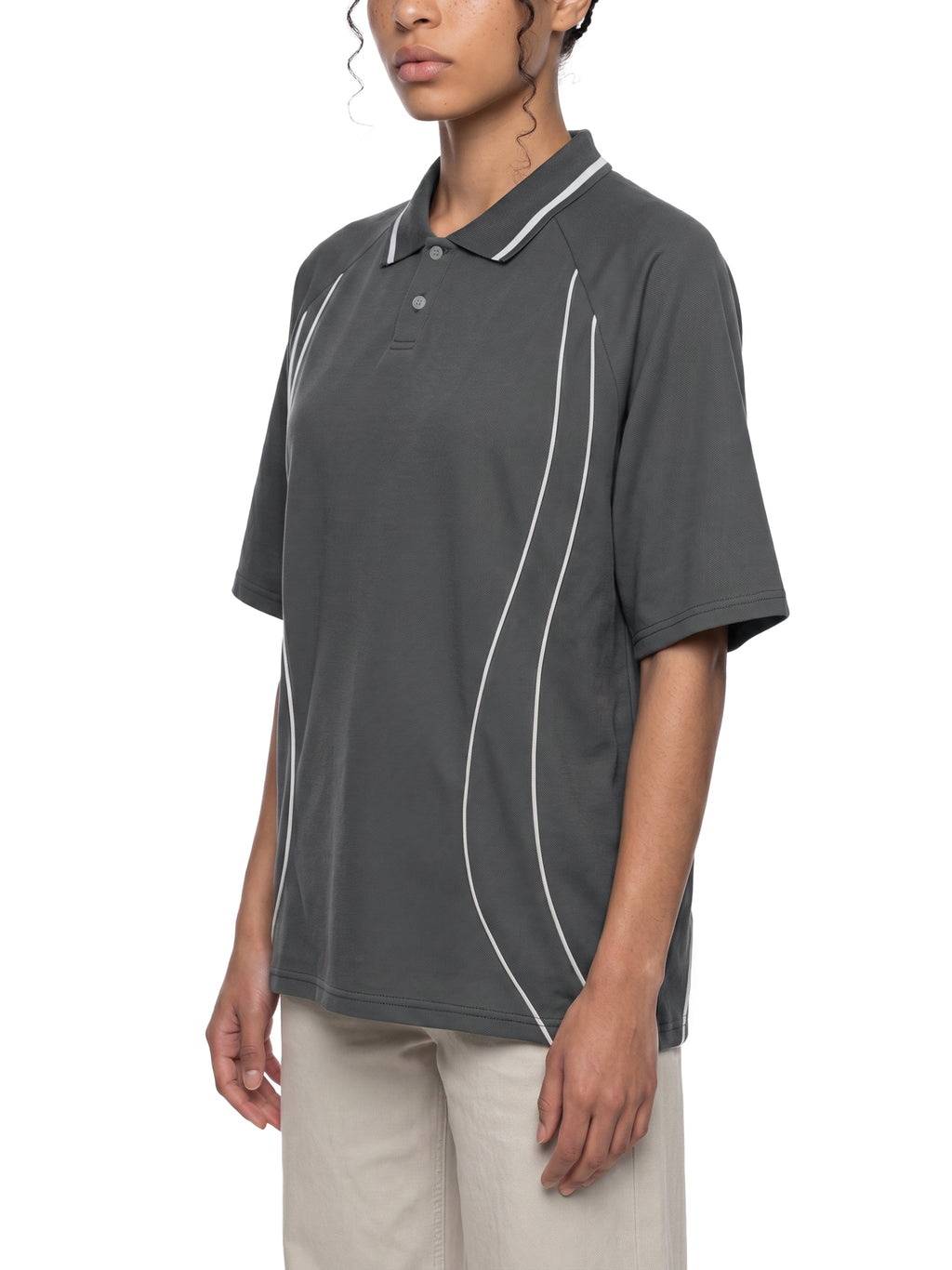 Unisex Raglan Piping Polo Shirt