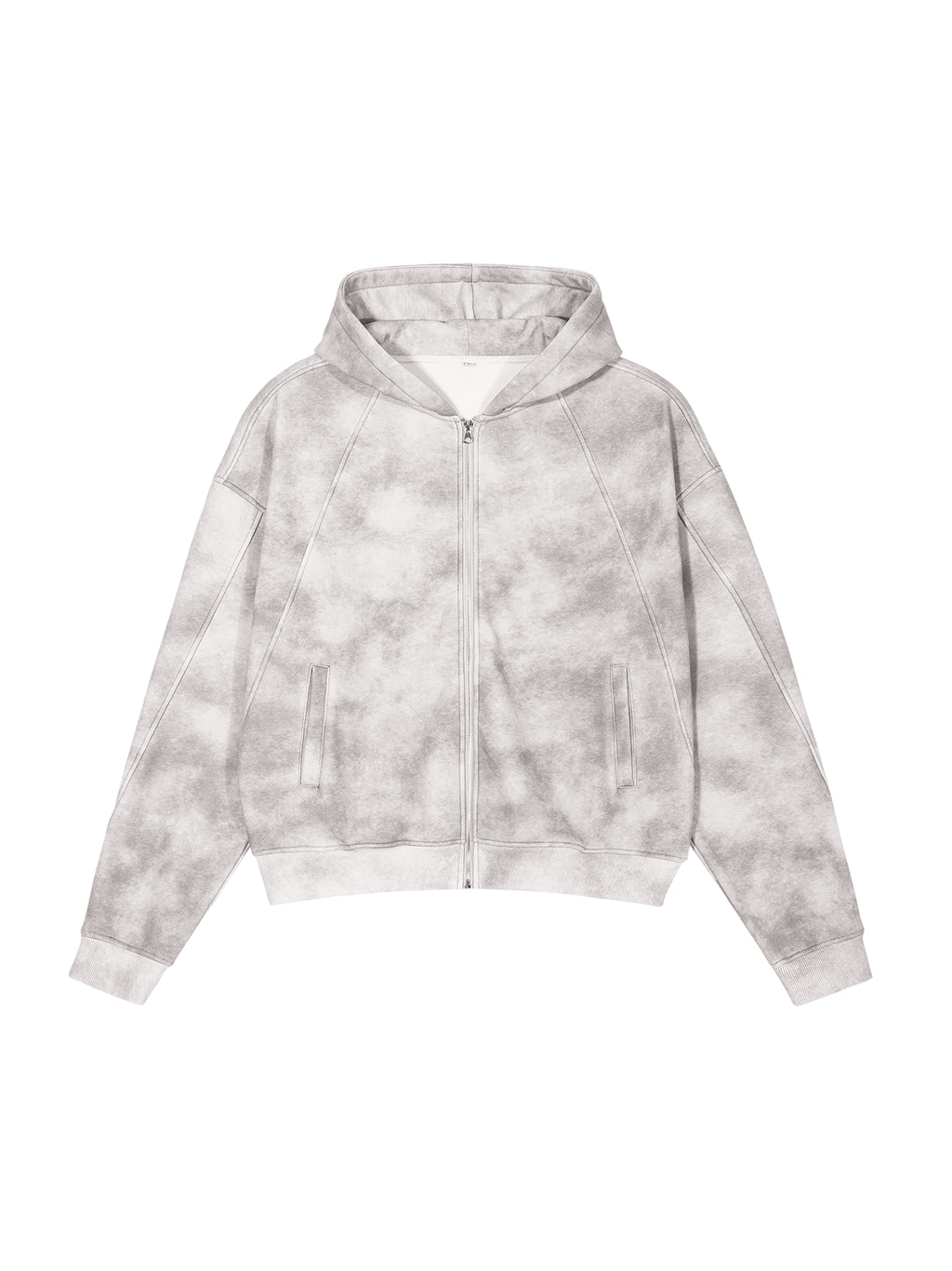 Dirty Washed Zip-Up Fleece Hoodie