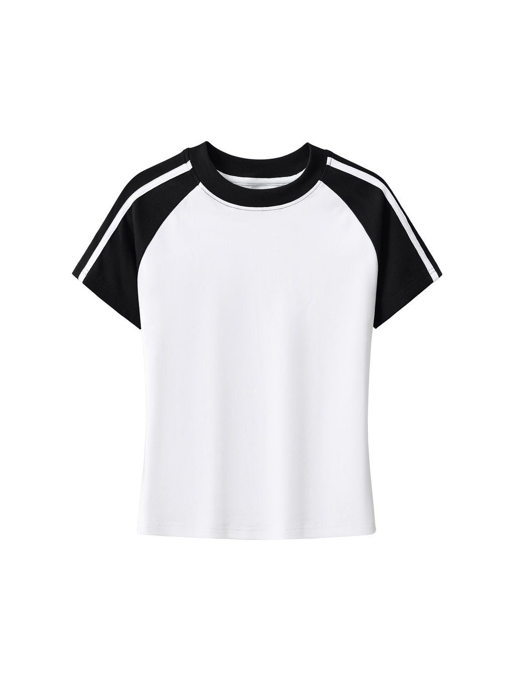 Contrast Stripes Bodycon Raglan Sleeve T-Shirt