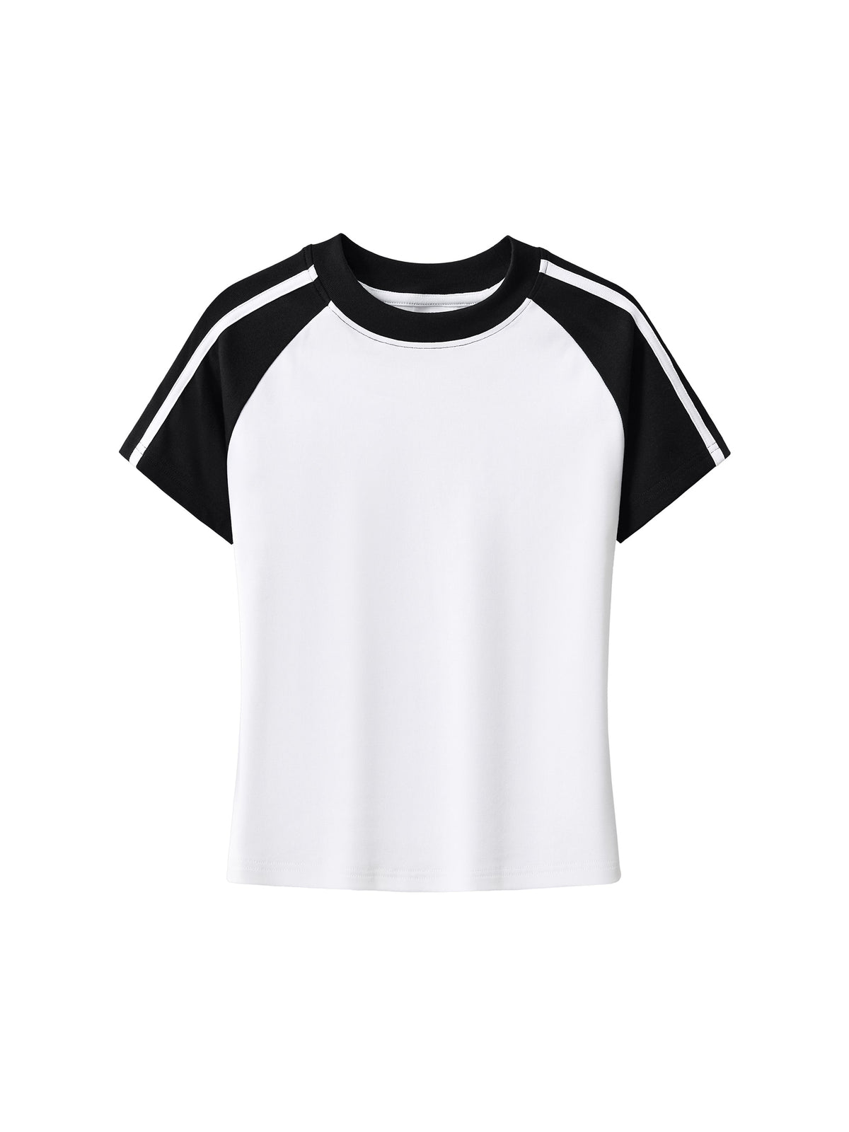 Contrast Stripes Bodycon Raglan Sleeve T-Shirt