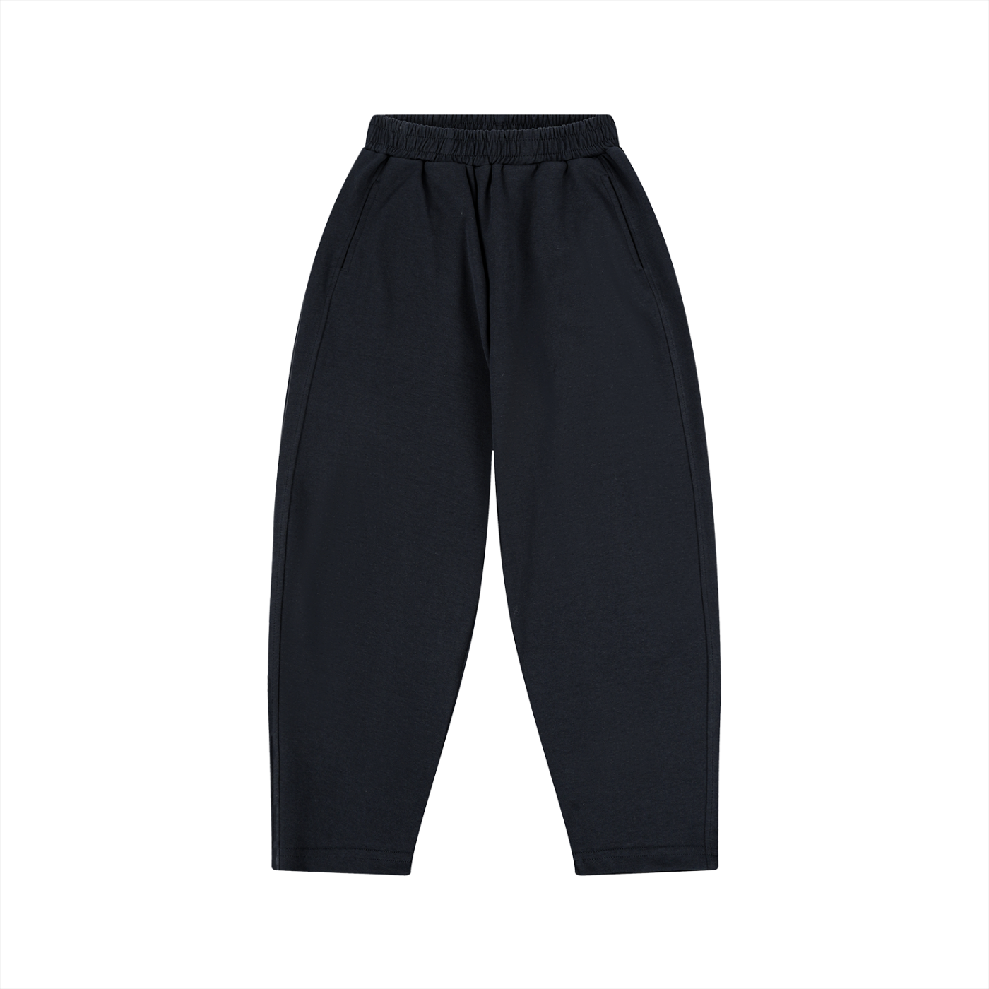 Kids’ Loose Wide Leg Sweatpants in Navy Blue — front view