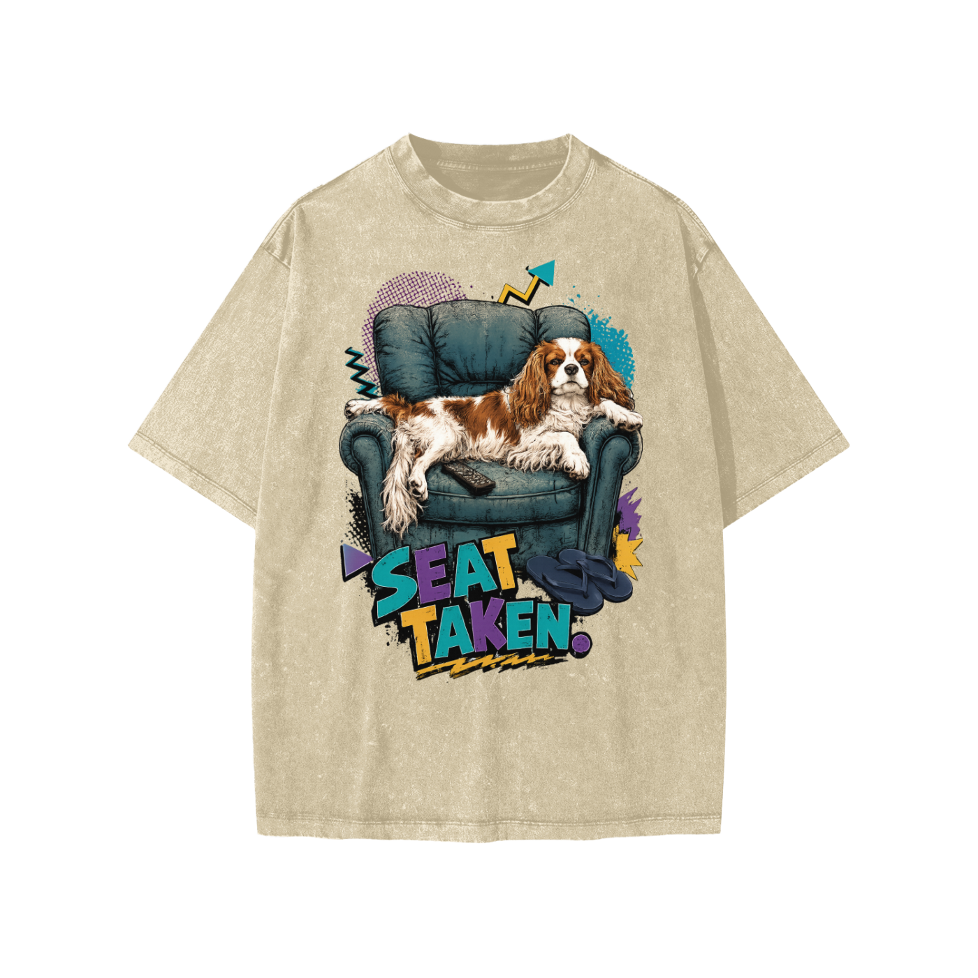 Seat Taken snow-washed kids’ T-shirt in khaki