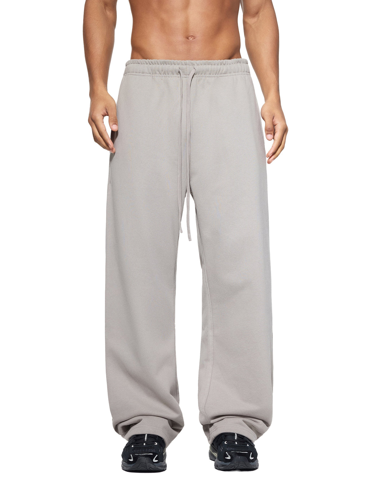 Solid Colour Straight-Leg Sweatpants