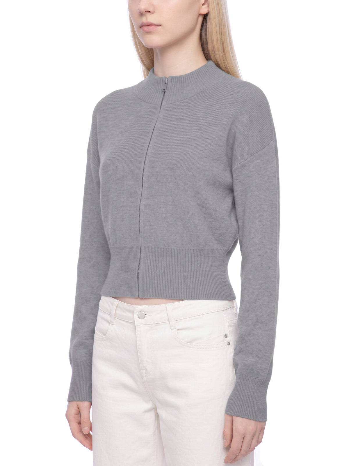 Women’s Mock Neck Zip Up Cardigan