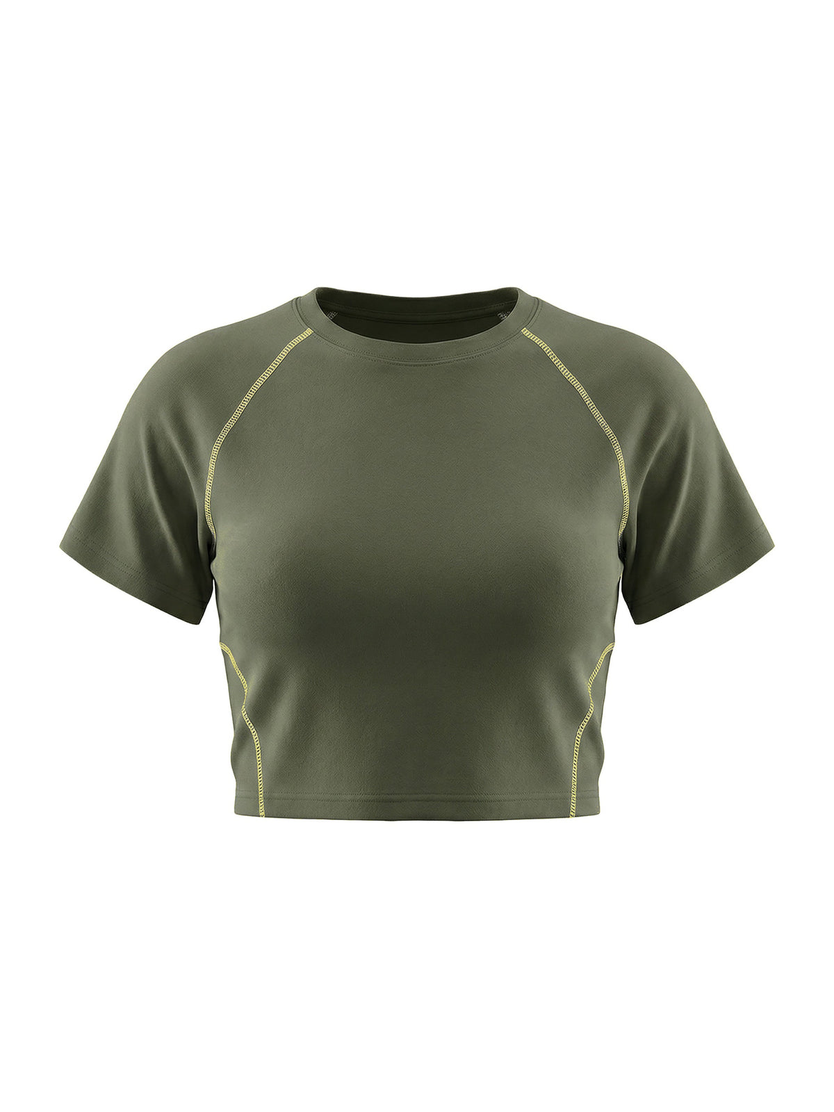 Women's Contrast Stitch Raglan Crop T-Shirt