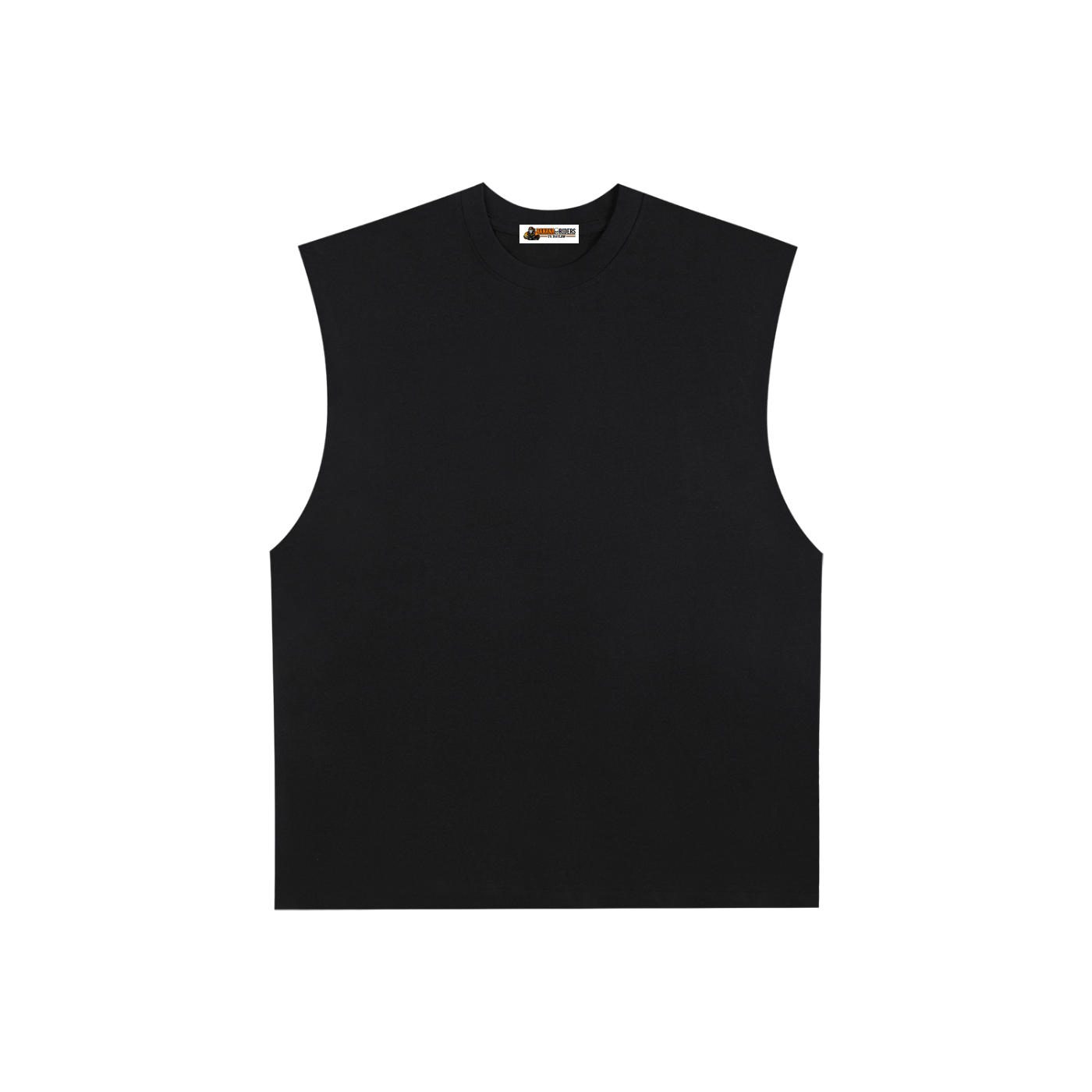 Unisex Raw-Edge Cotton Tank Top – Black front