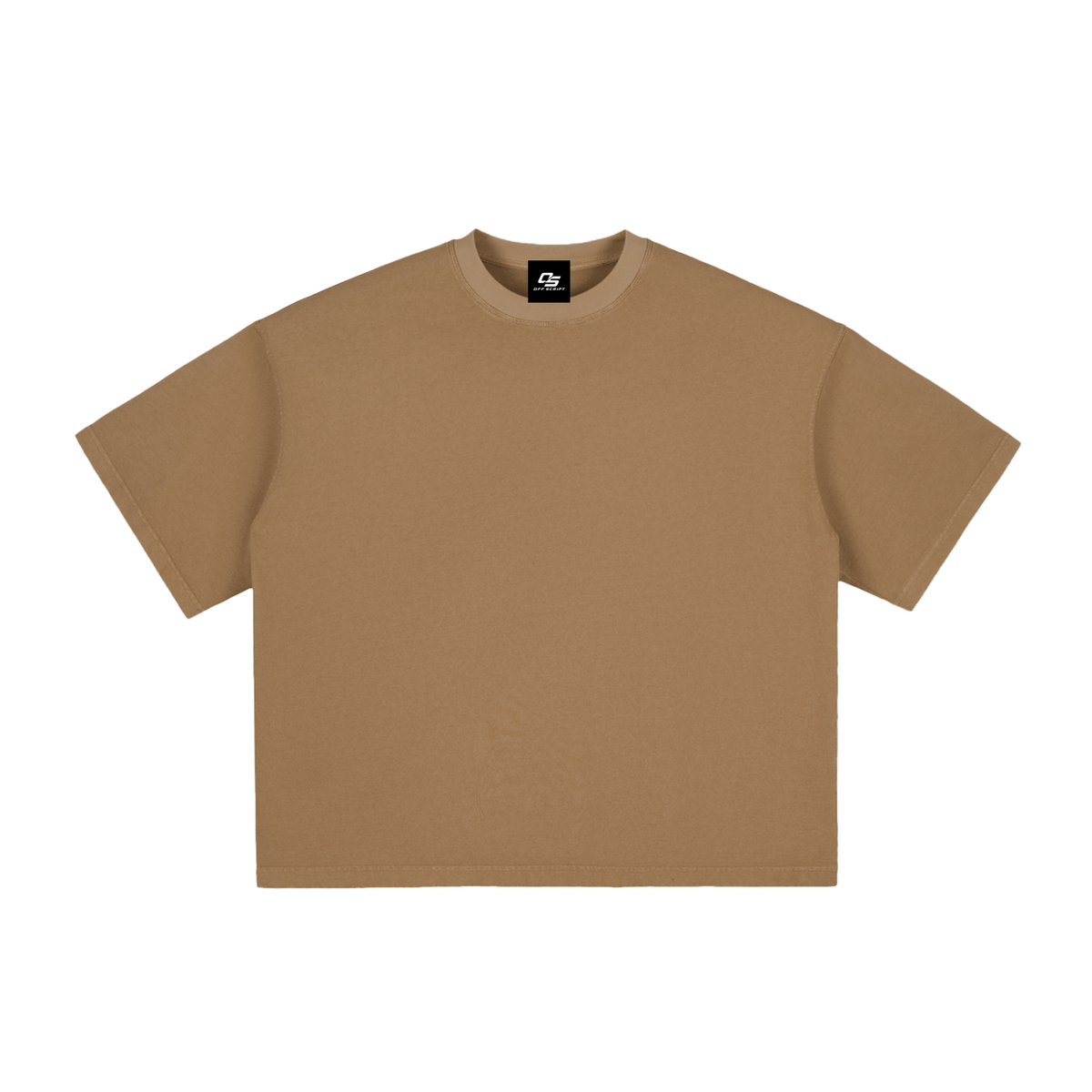 Brown Unisex vintage-washed boxy T-shirt front view