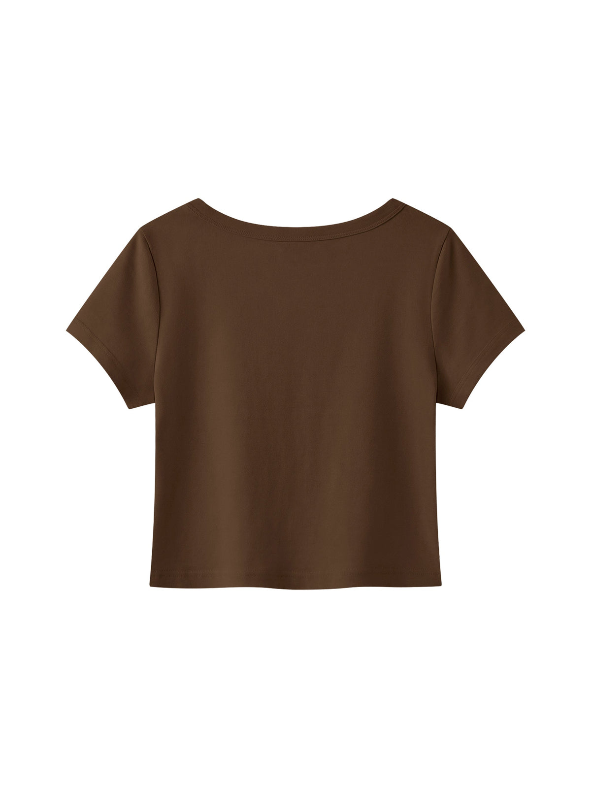 Women's Solid Color Slim Crop T-Shirt