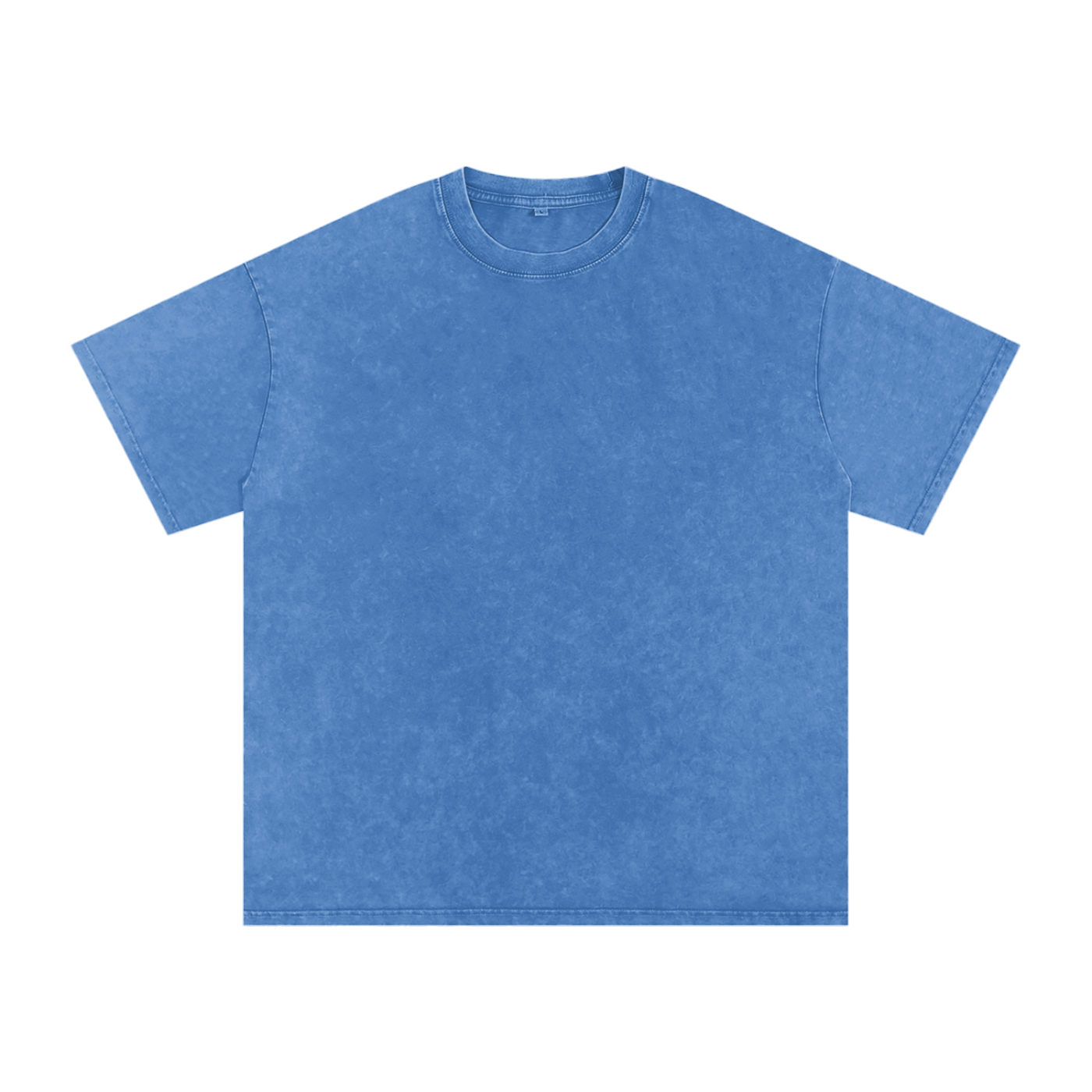 Snow Washed Oversized Cotton T-Shirt - Light Blue front