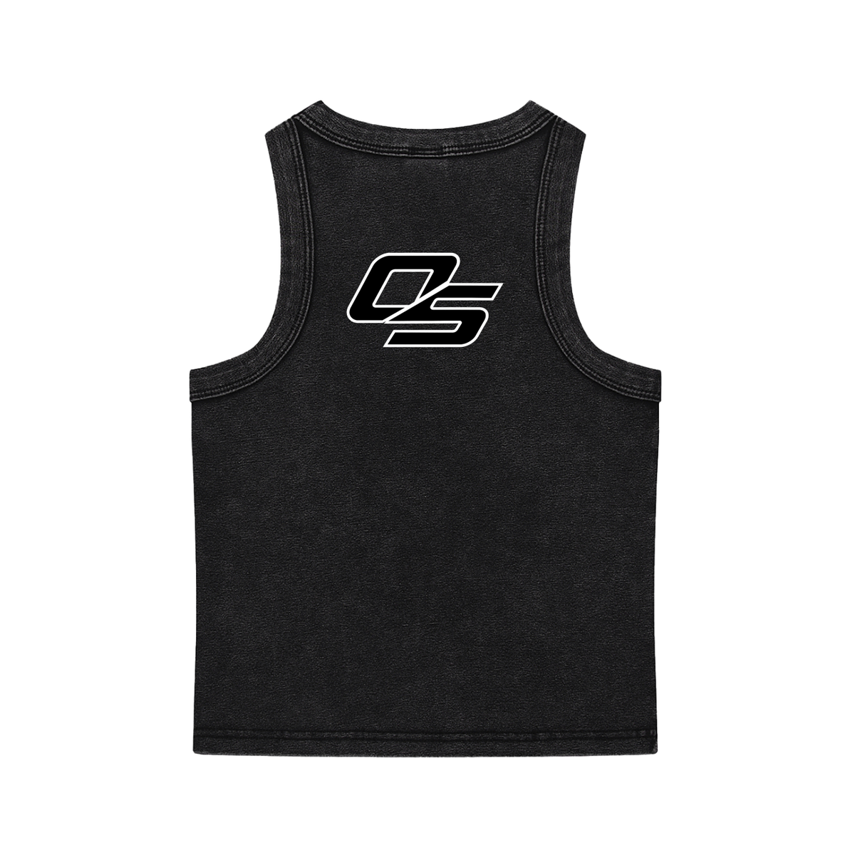 Off Script women’s snow-washed tank top in black – back