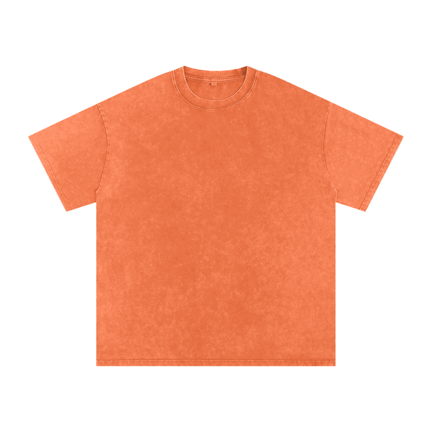 Snow Washed Oversized Cotton T-Shirt - Orange front