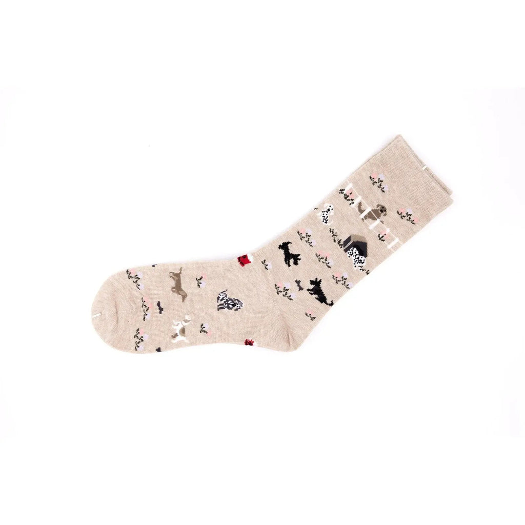 Novelty Crew Puppy Cotton Socks 4 Pairs Gift Box