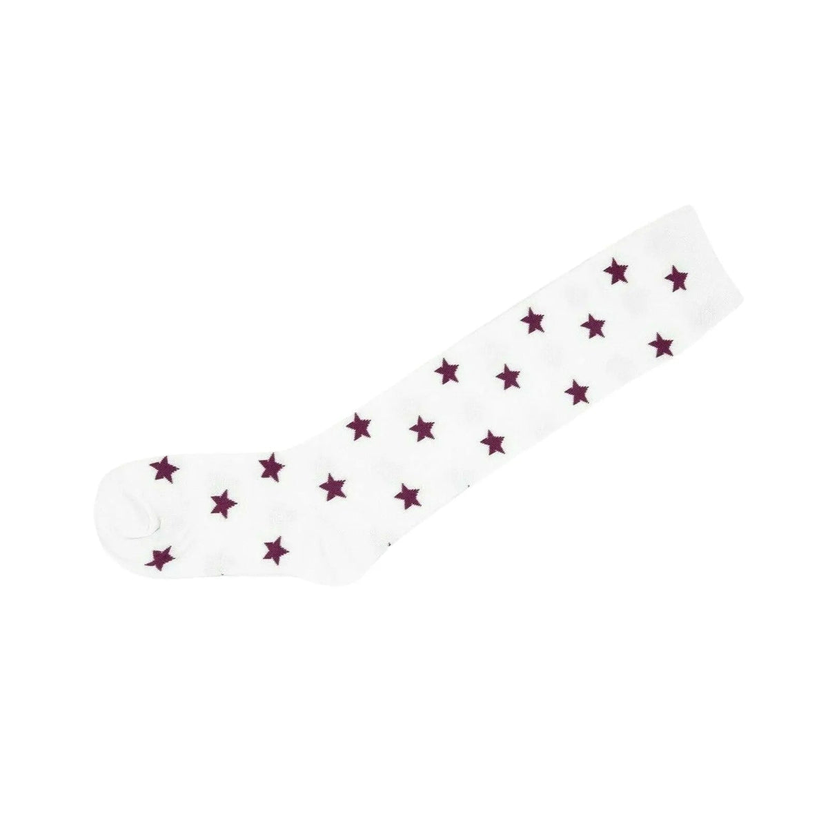 Star Knee High Socks Cotton Stocking White Pink
