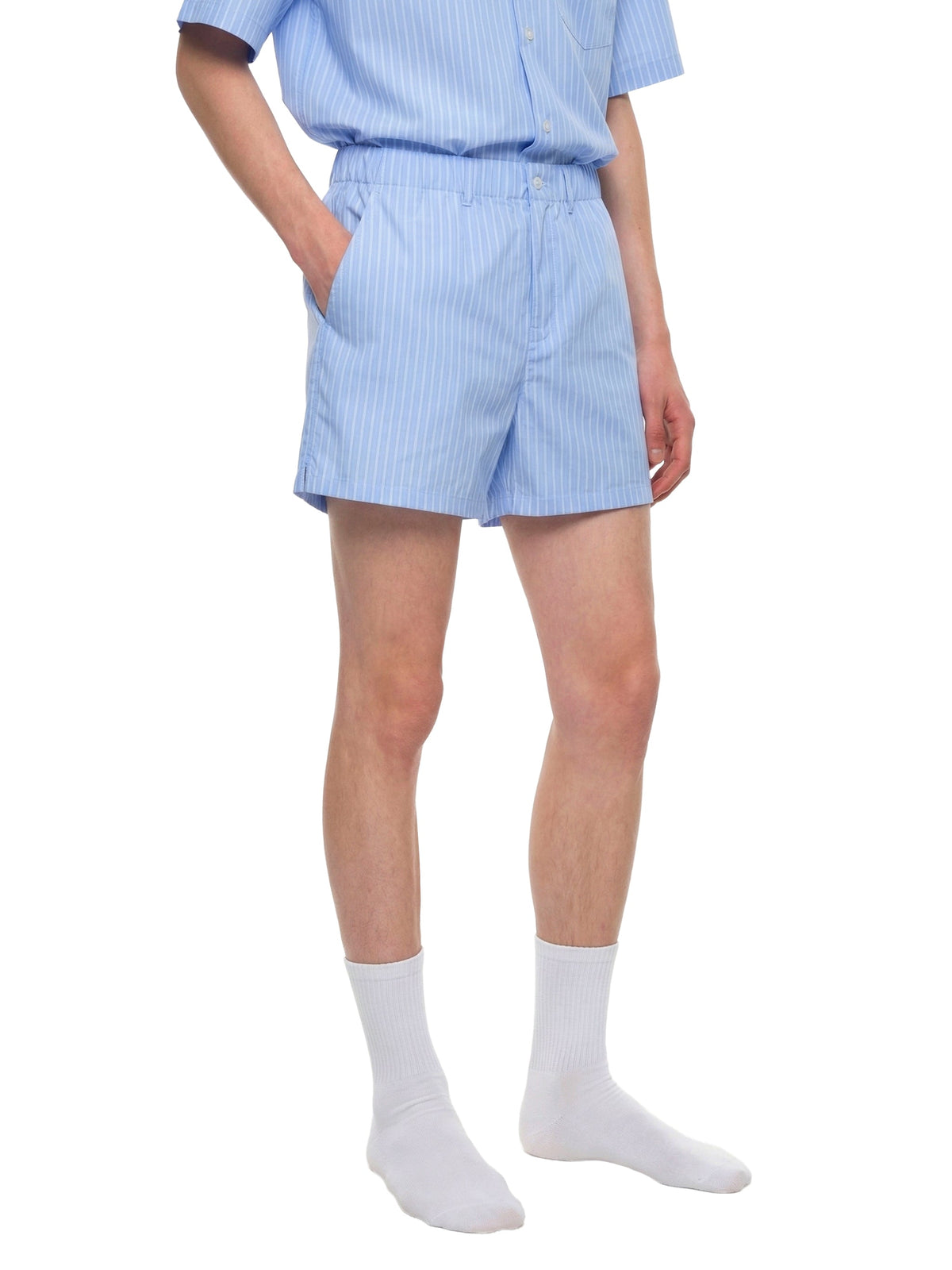 Men’s Striped Elastic Waist Shorts