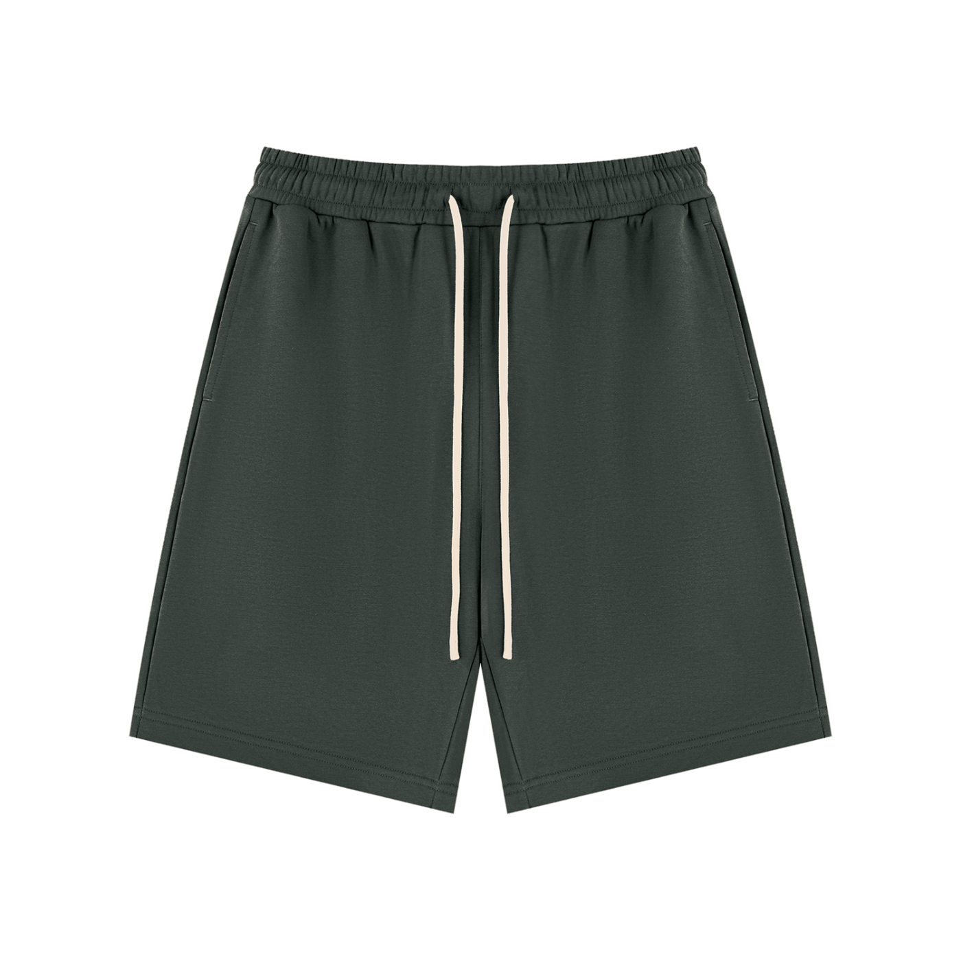 Unisex Drawstring Shorts in Dark Grey — front view