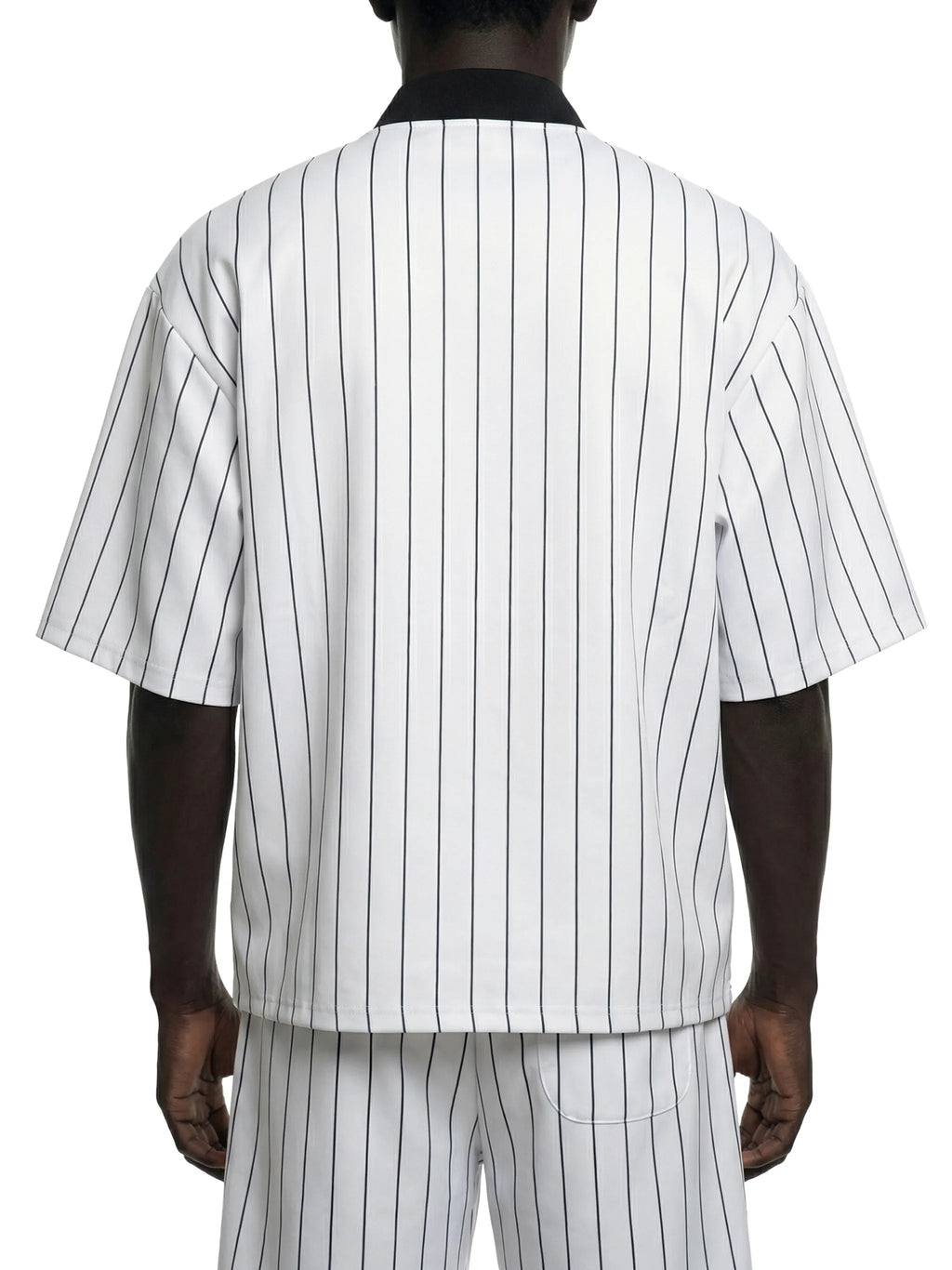 Unisex Striped Full-Zip Baseball Jersey