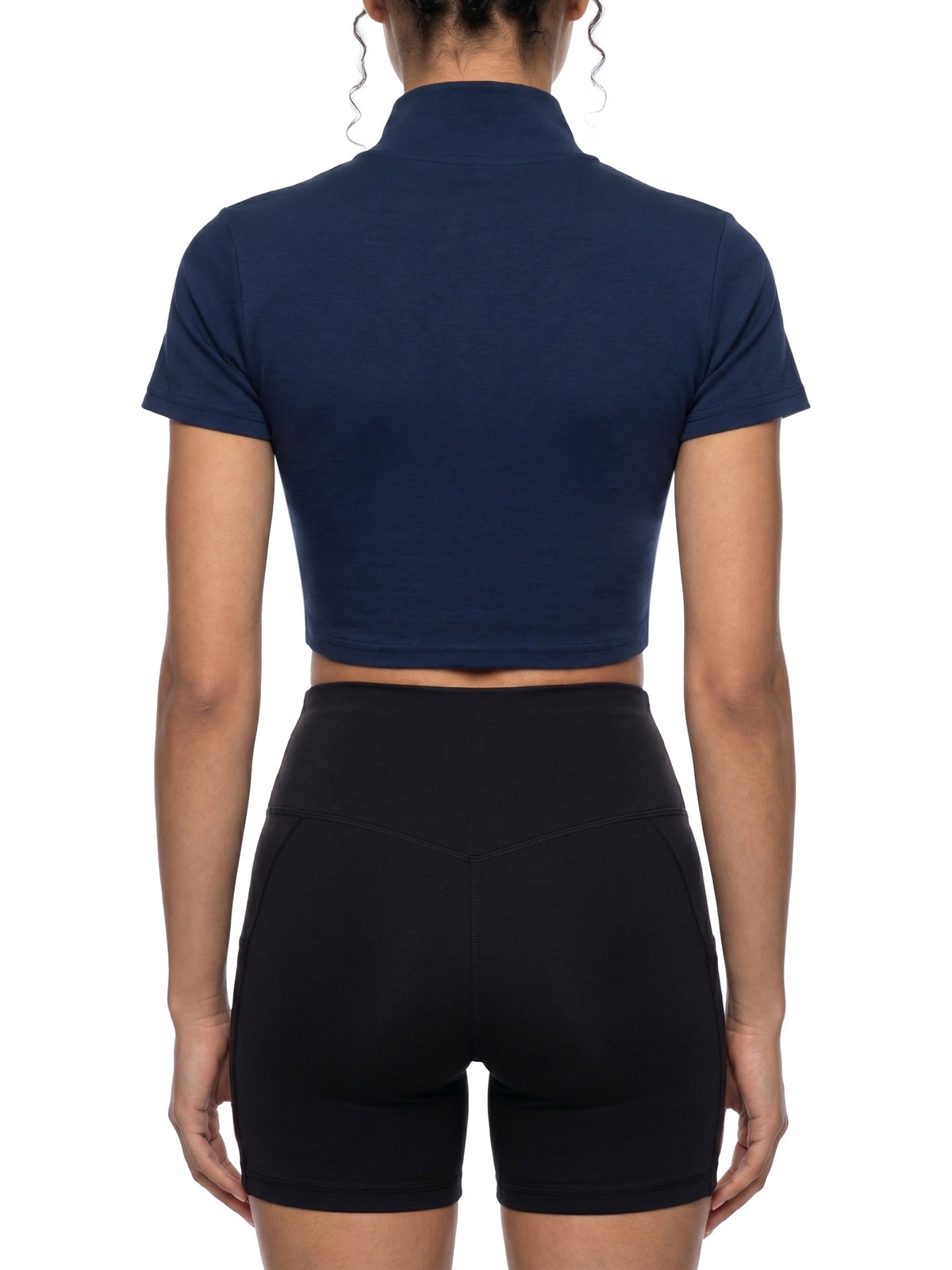 Women's Cropped Full Zip Short Sleeve T-Shirt