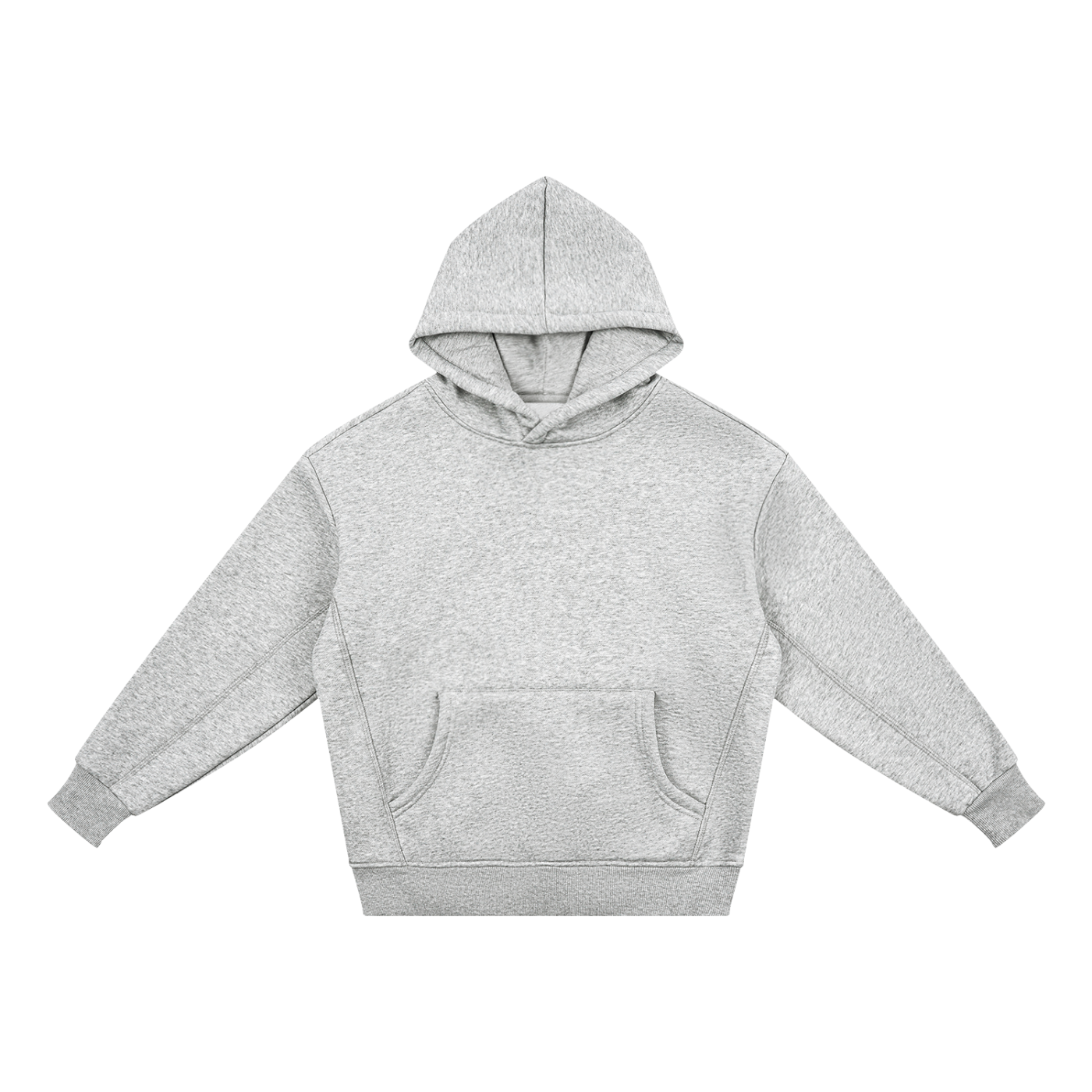 Essential kids' fleece hoodie in Flower Grey – front view