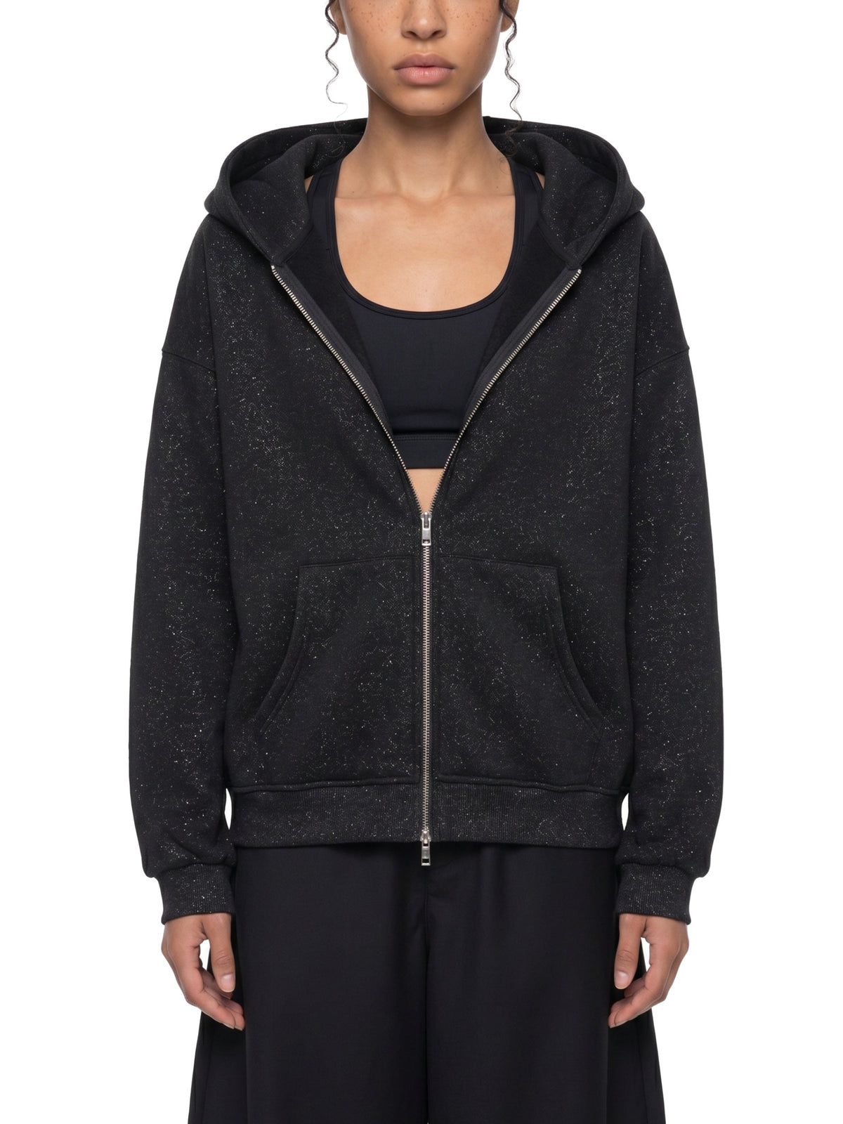 Unisex Sparkles Full Zip Boxy Hoodie