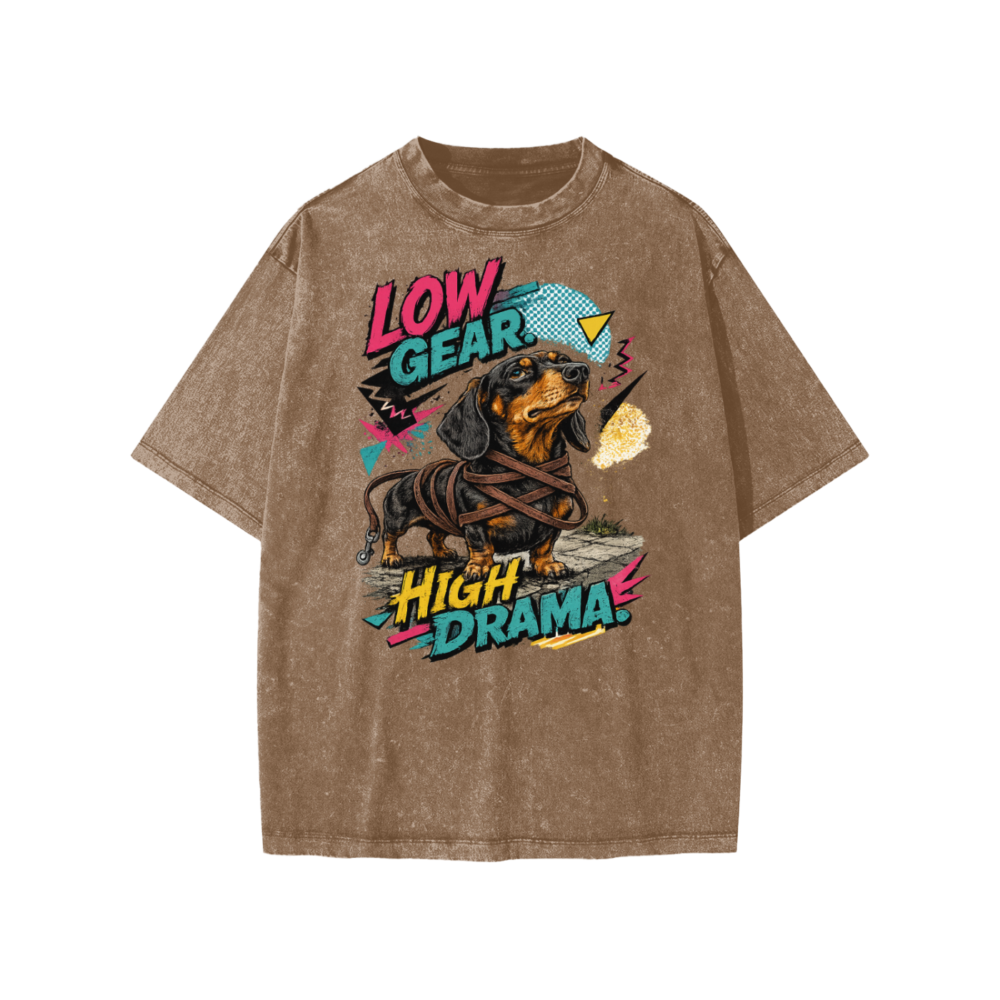 Low Gear High Drama snow-washed kids’ T-shirt in coffee