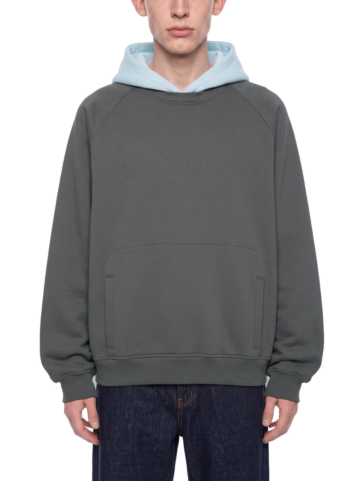Unisex Fleece Raglan Color Block Hoodie