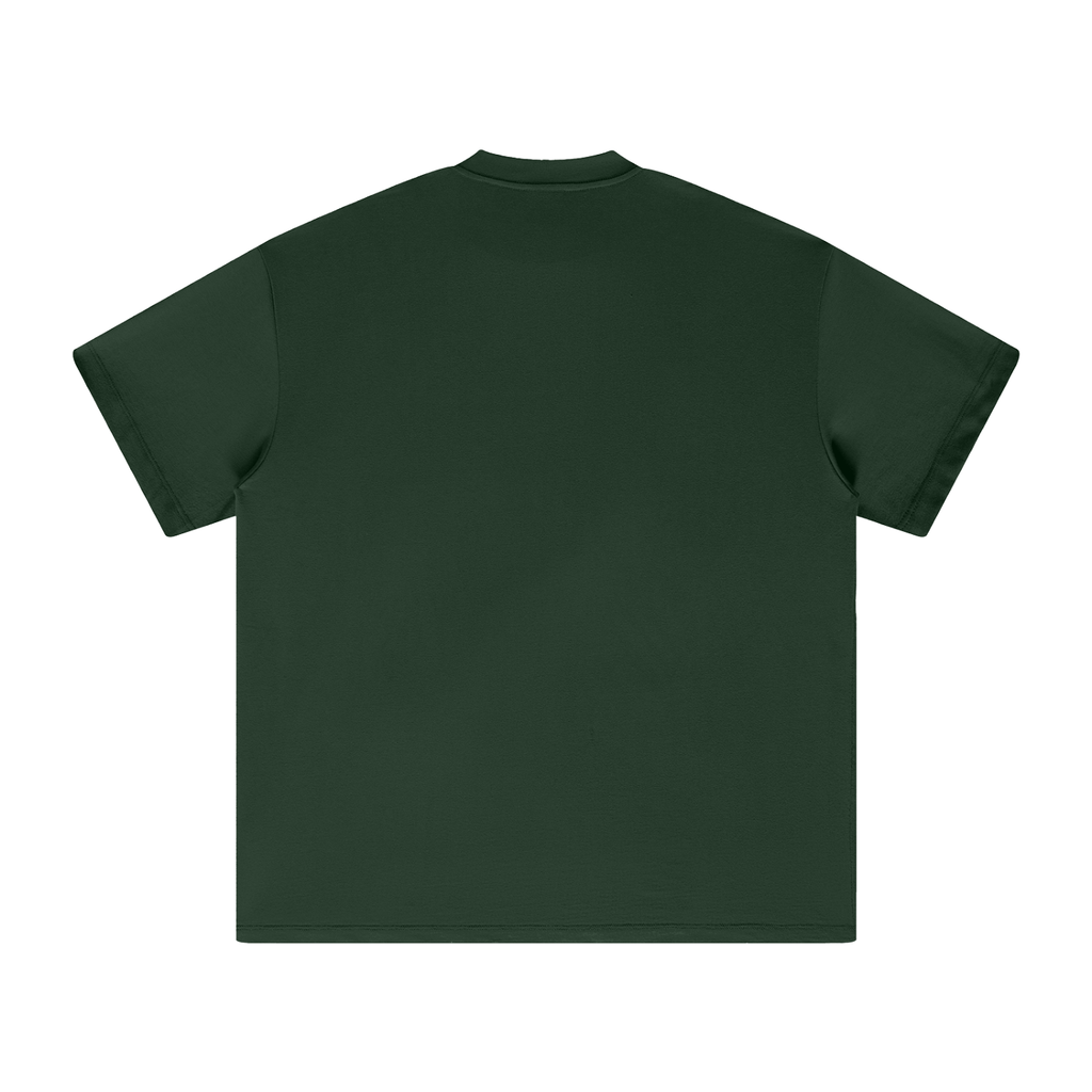 Unisex heavyweight Earth Tone T-shirt in Blackish Green – back product view