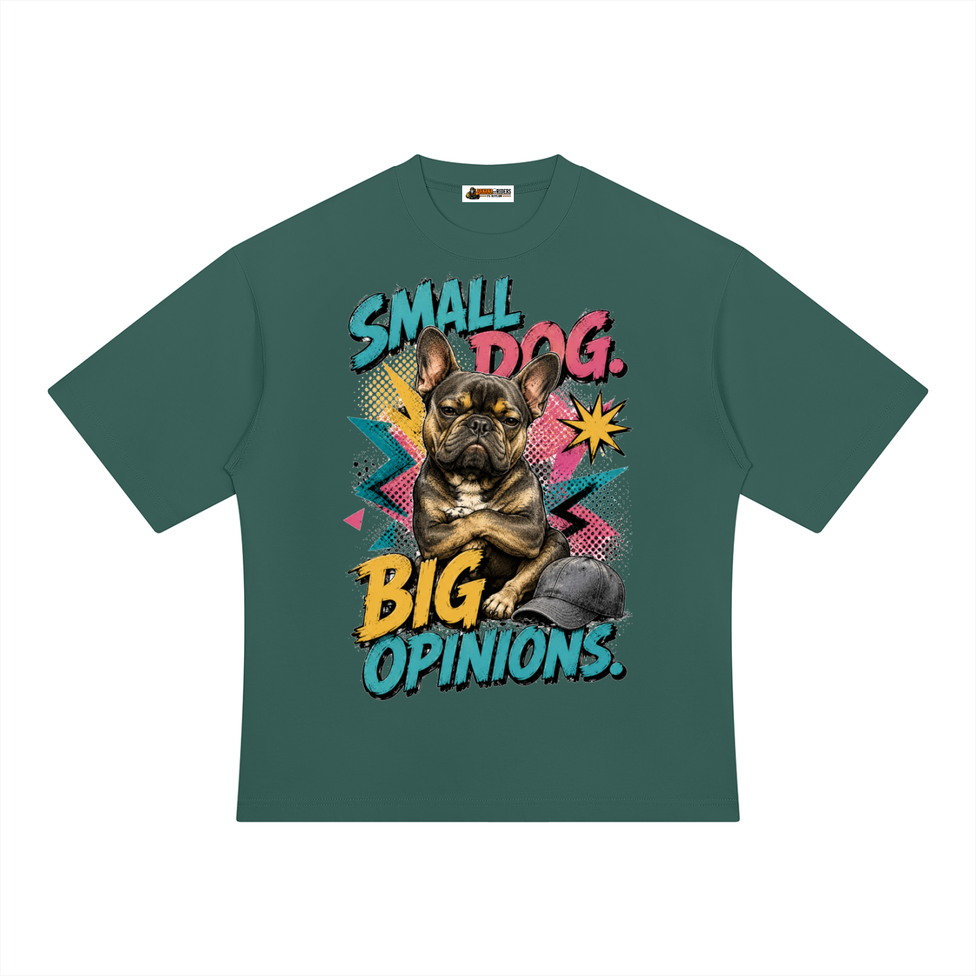 Small Dog Big Opinions Unisex Heavyweight Oversized T-Shirt