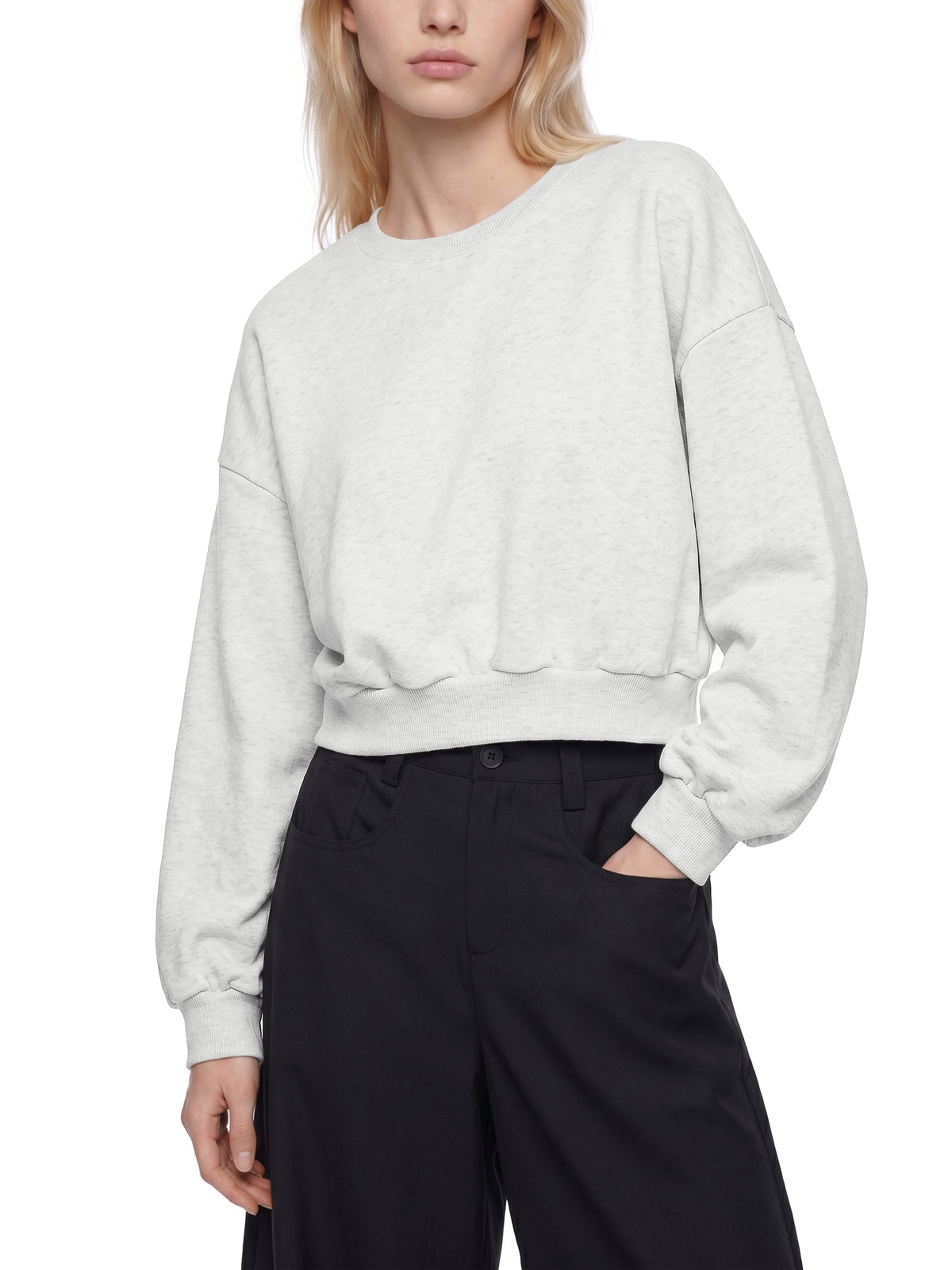 Women's Boxy Cropped Crewneck Sweatshirt