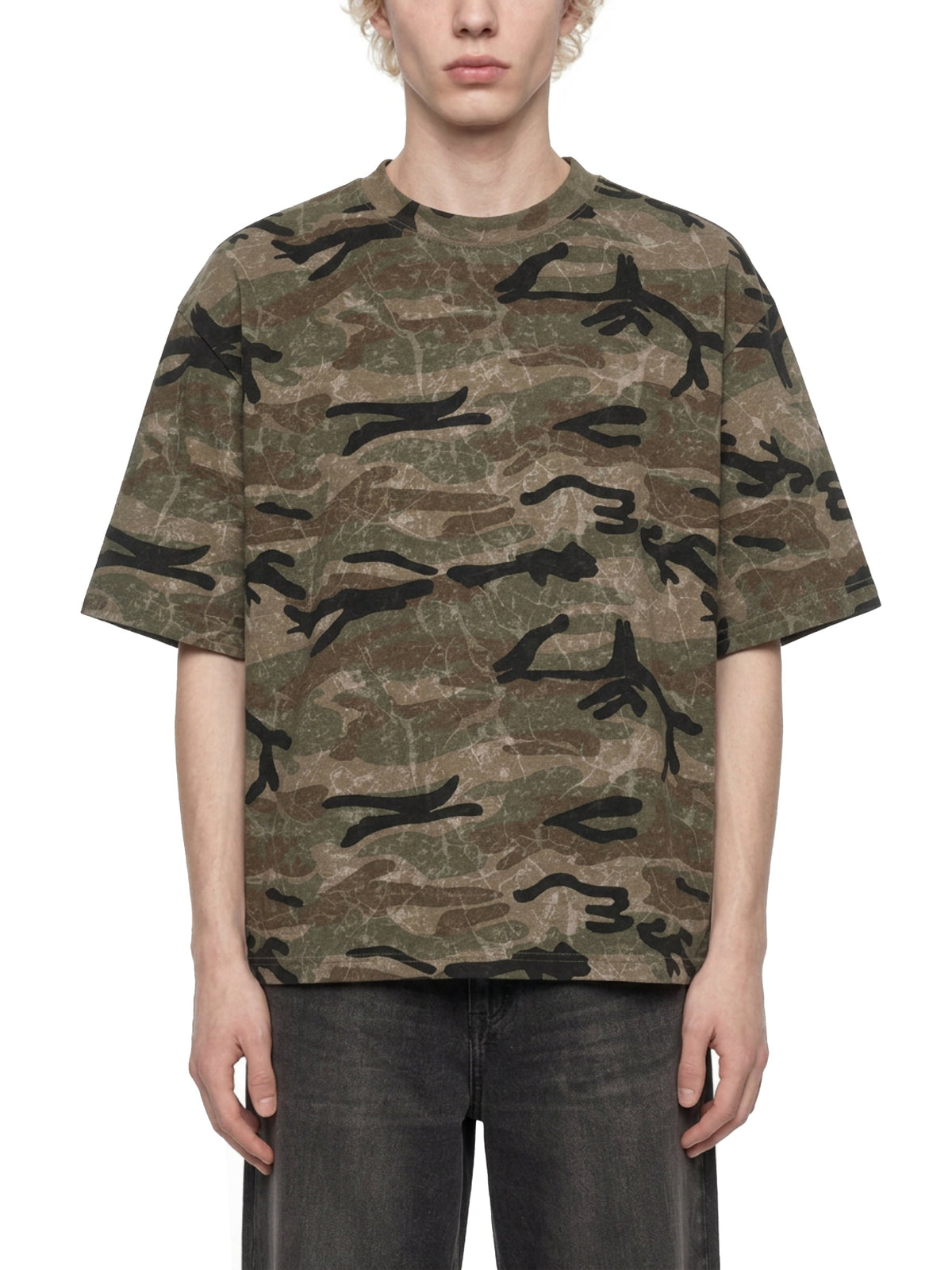 Unisex Boxy Camo Print T-Shirt