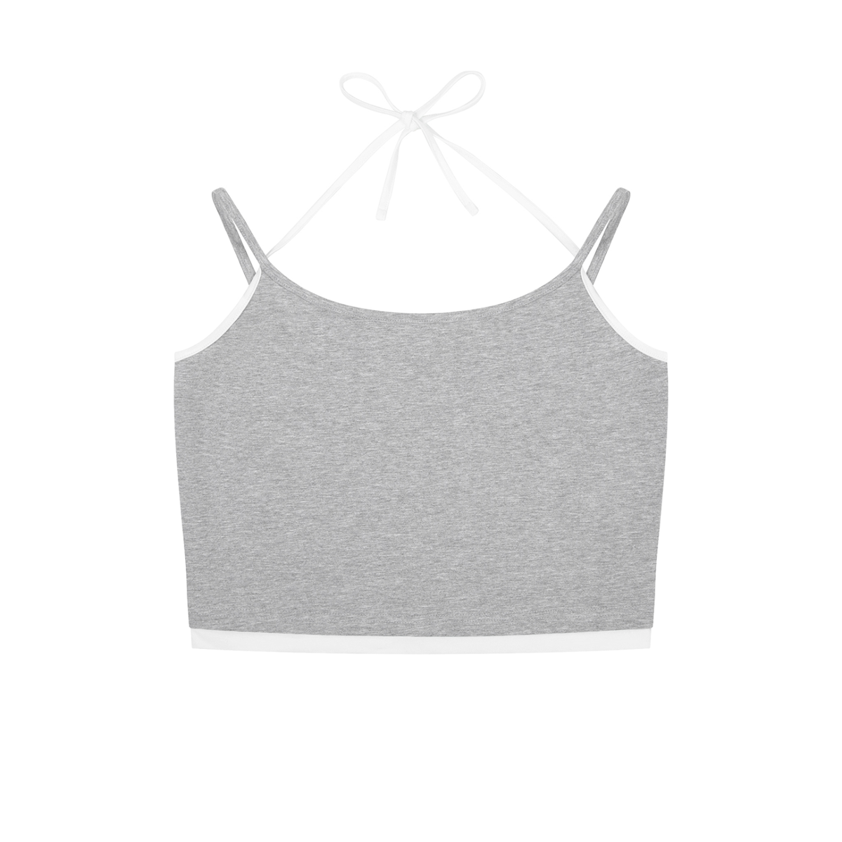 Contrast Binding Halter Tank Top