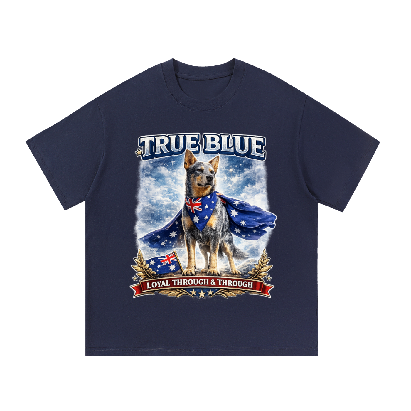 True Blue Aussie Dog Heavyweight Unisex Cotton T-Shirt