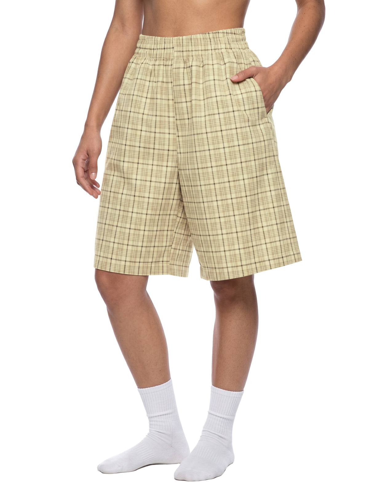 Unisex Plaid Wide-Leg Shorts