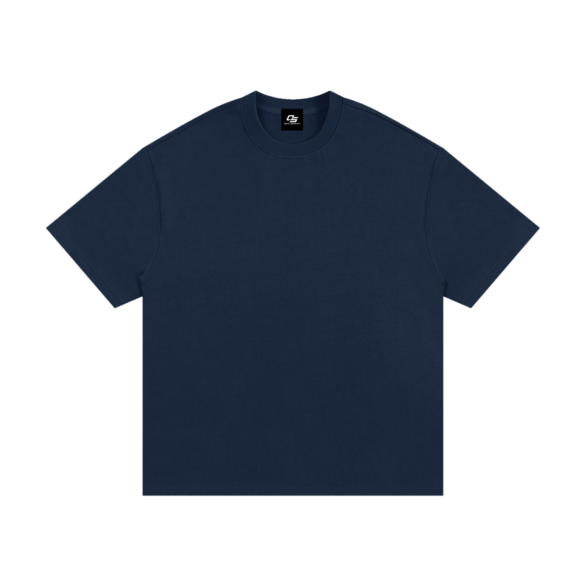 Navy Blue Essential Heavyweight Cotton T-Shirt front view