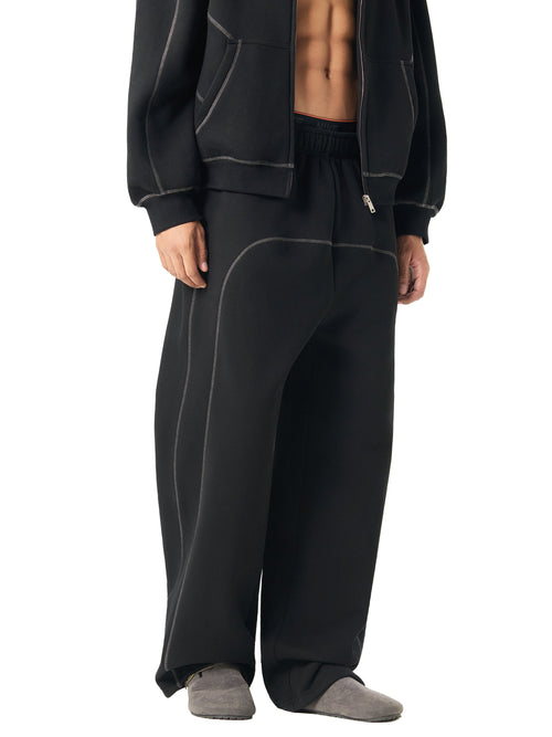 Contrast-Stitched Fleece Sweatpants