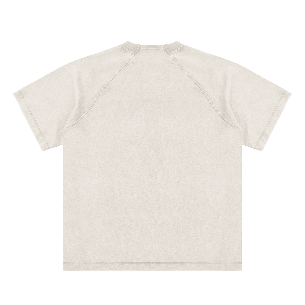Grey White Unisex vintage-washed raglan cotton T-shirt alternate view