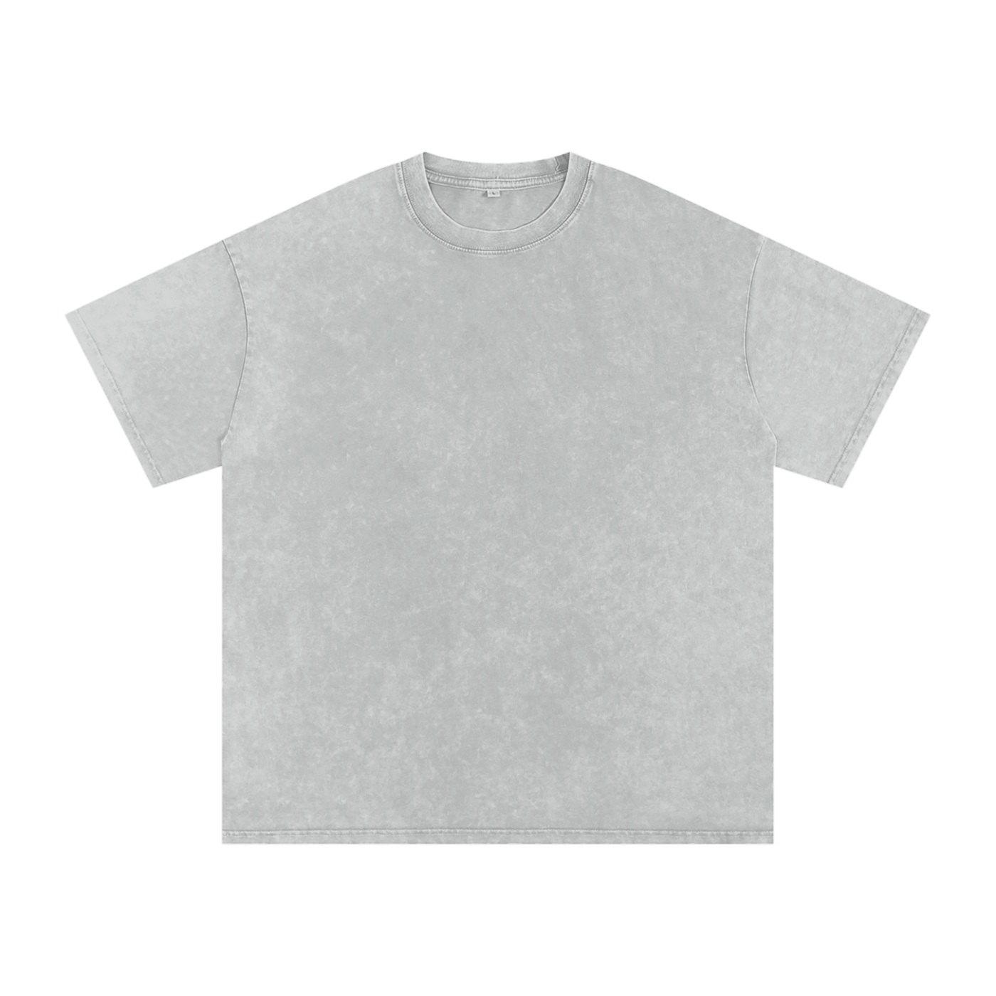 Snow Washed Oversized Cotton T-Shirt - Light Gray front