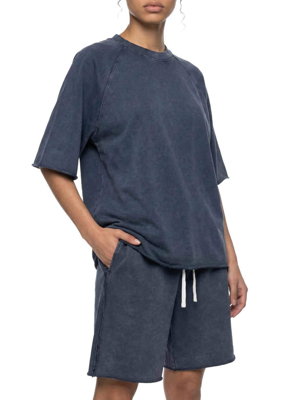 Unisex Mineral Wash Raw Edge T-Shirt